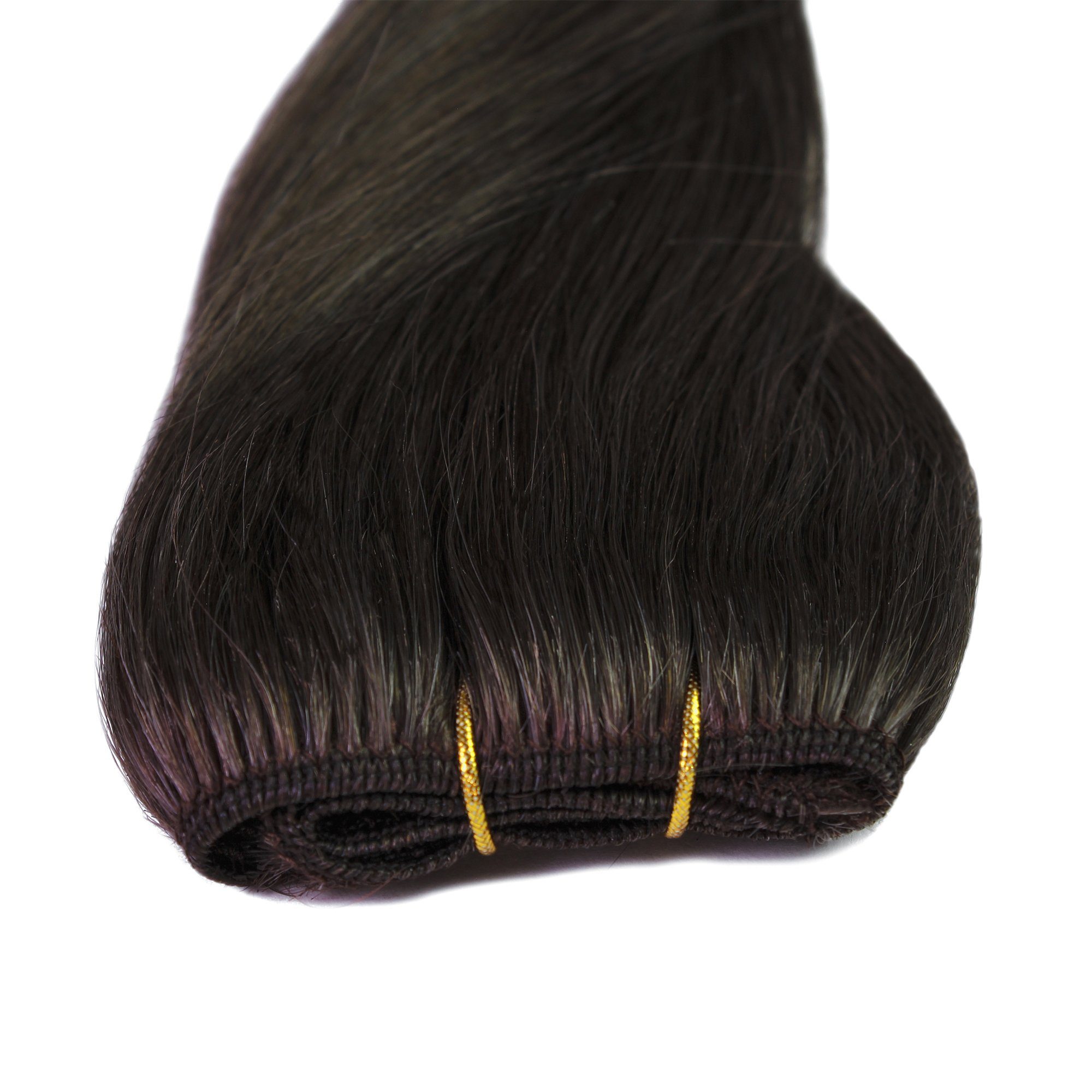 Dunkelblond Echthaartresse 40cm hair2heart #6/0 Premium Echthaar-Extension