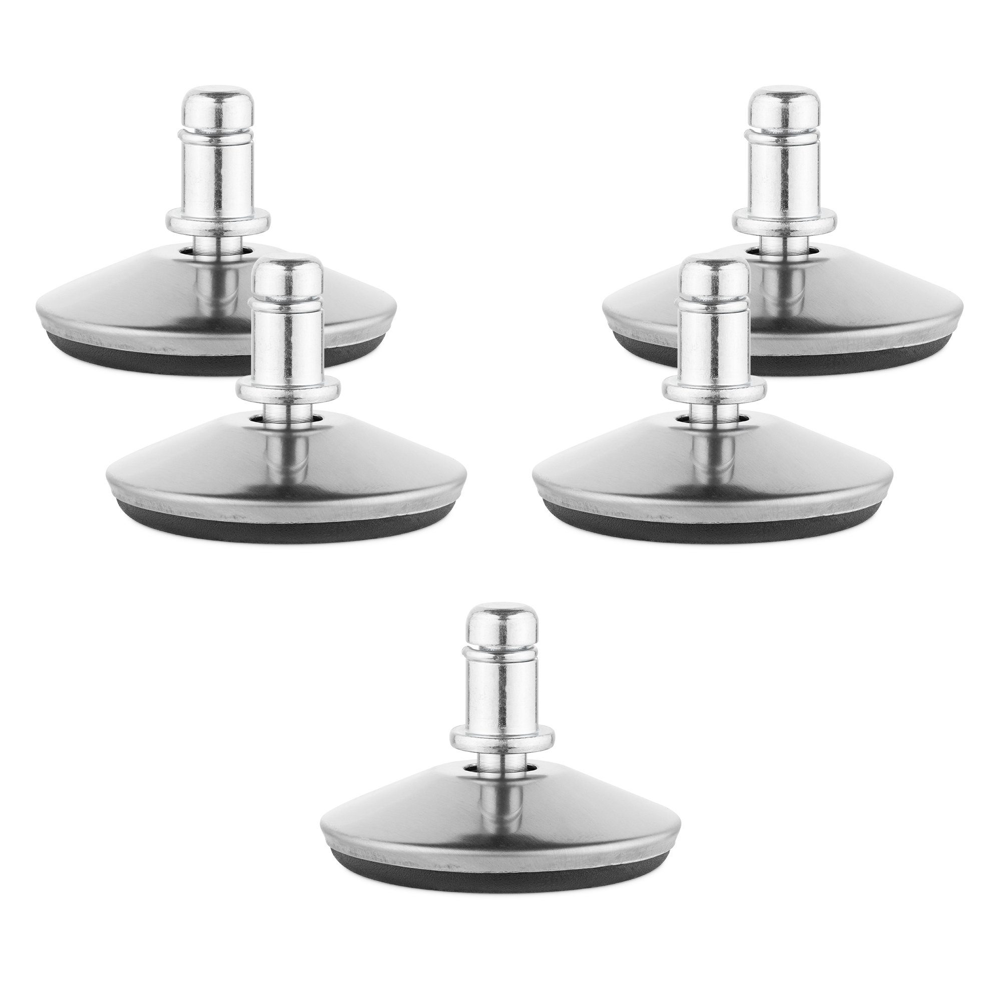 Set für 22mm, Schreibtischstuhl x 5er Gleiter - 11mm Bürostuhl Möbelfuß (5-St) kwmobile Silber