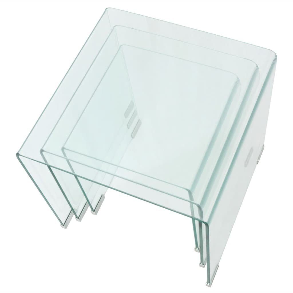 tinkaro Beistelltische Glas Beistelltisch Transparent LEONORE
