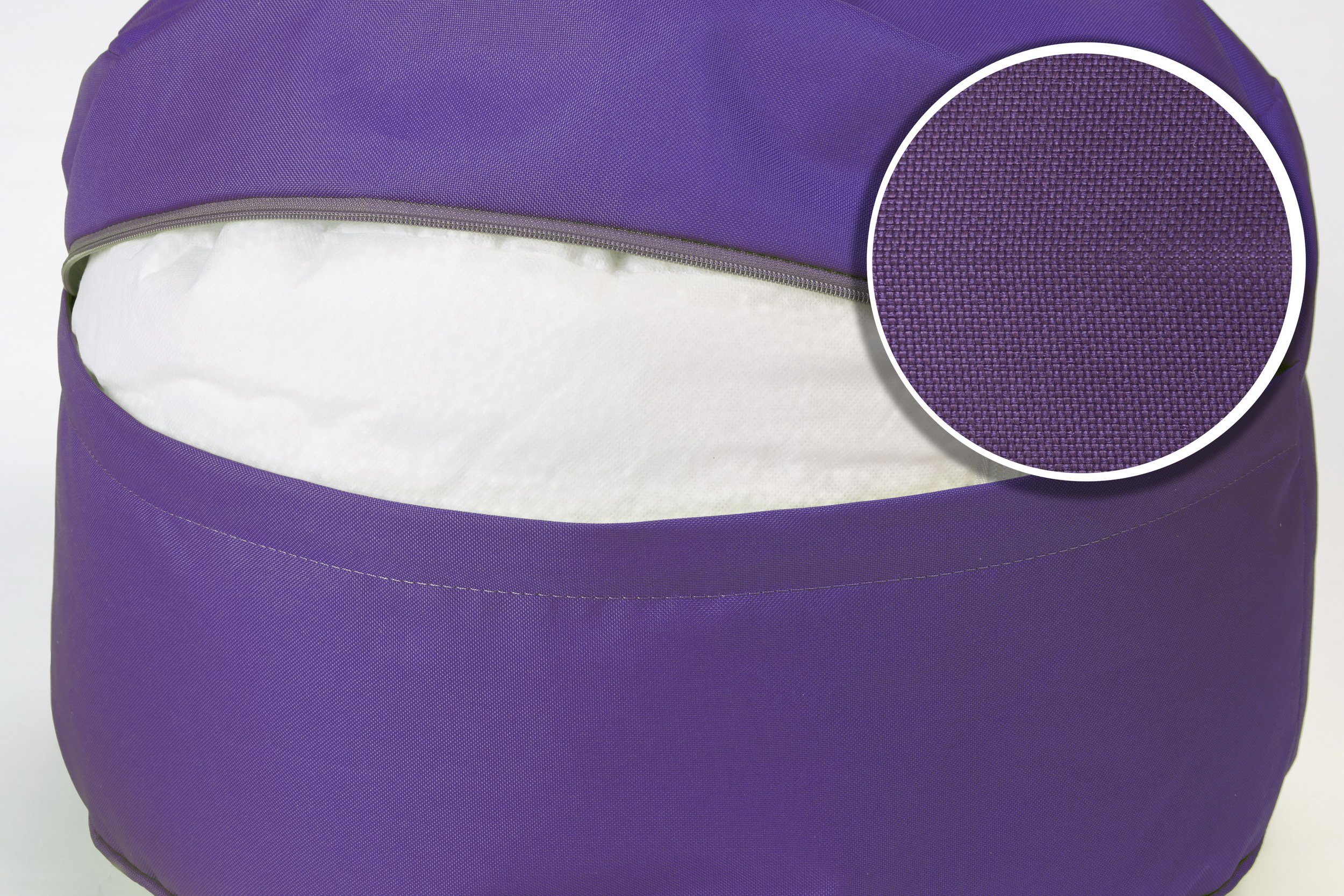 sunnypillow Sitzsack Runder Sitzpouf mit abnehmbarem Bezug, Sitzsack - Hocker rund 25 x 45 cm violett