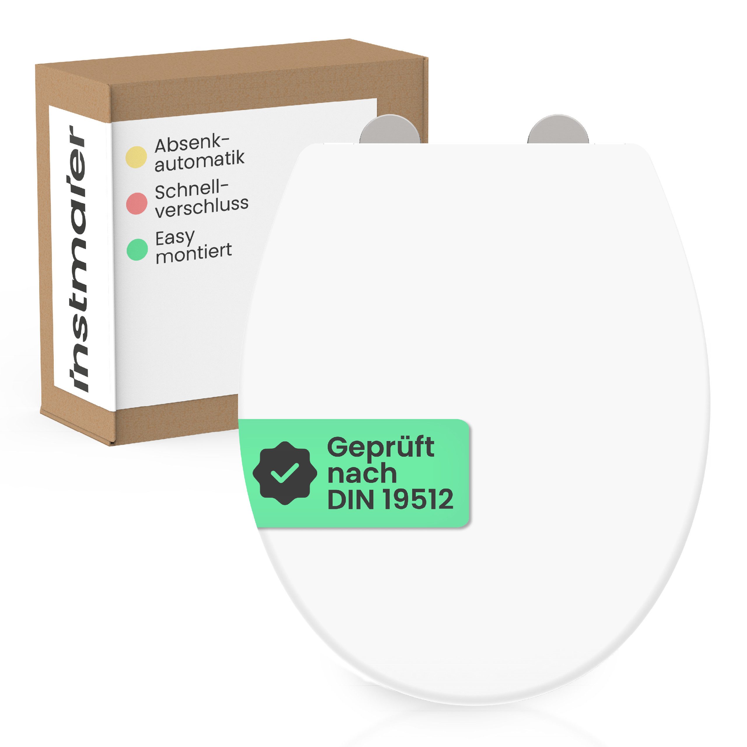 instmaier WC-Sitz instmaier Helma, Toilettendeckel mit Absenkautomatik, Absenkautomatik, zur Reinigung abnehmbar, Duroplast