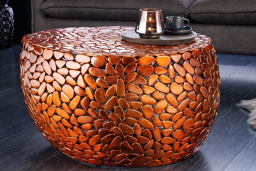 riess-ambiente Couchtisch STONE MOSAIC 75cm kupfer günstig online kaufen