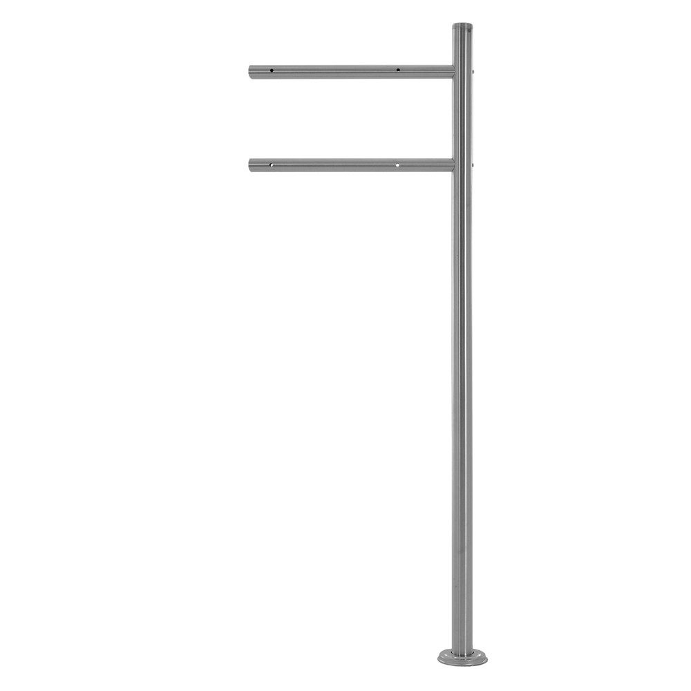 ML-DESIGN Standbriefkasten Wandbriefkasten Briefkasten Postkasten mit Zeitungsfach inkl. Standfuß, Briefkastenanlage mit Standfuß Silber 120 cm Mailbox mit Pfosten
