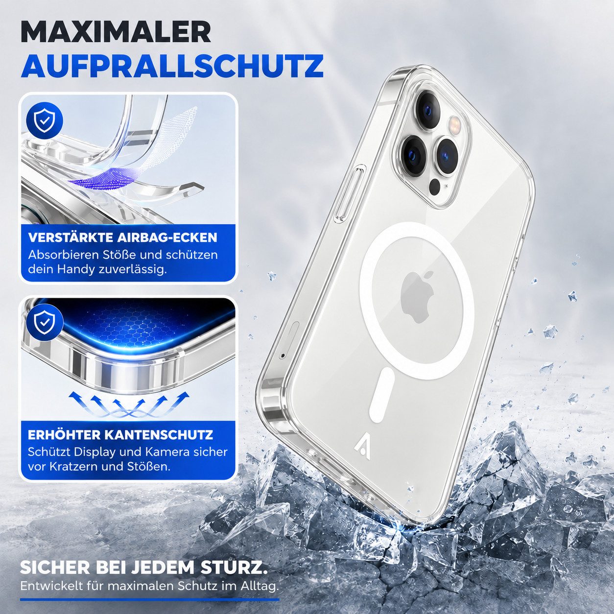 alkaya. Handyhülle Premium Hülle Magsafe Für Apple iPhone Case Magnet Cover Bumper Schutz iPhone 15 Pro, Schutzhülle, MagSafe, extra starker Magnet, durchsichti – Bild 2 von 5