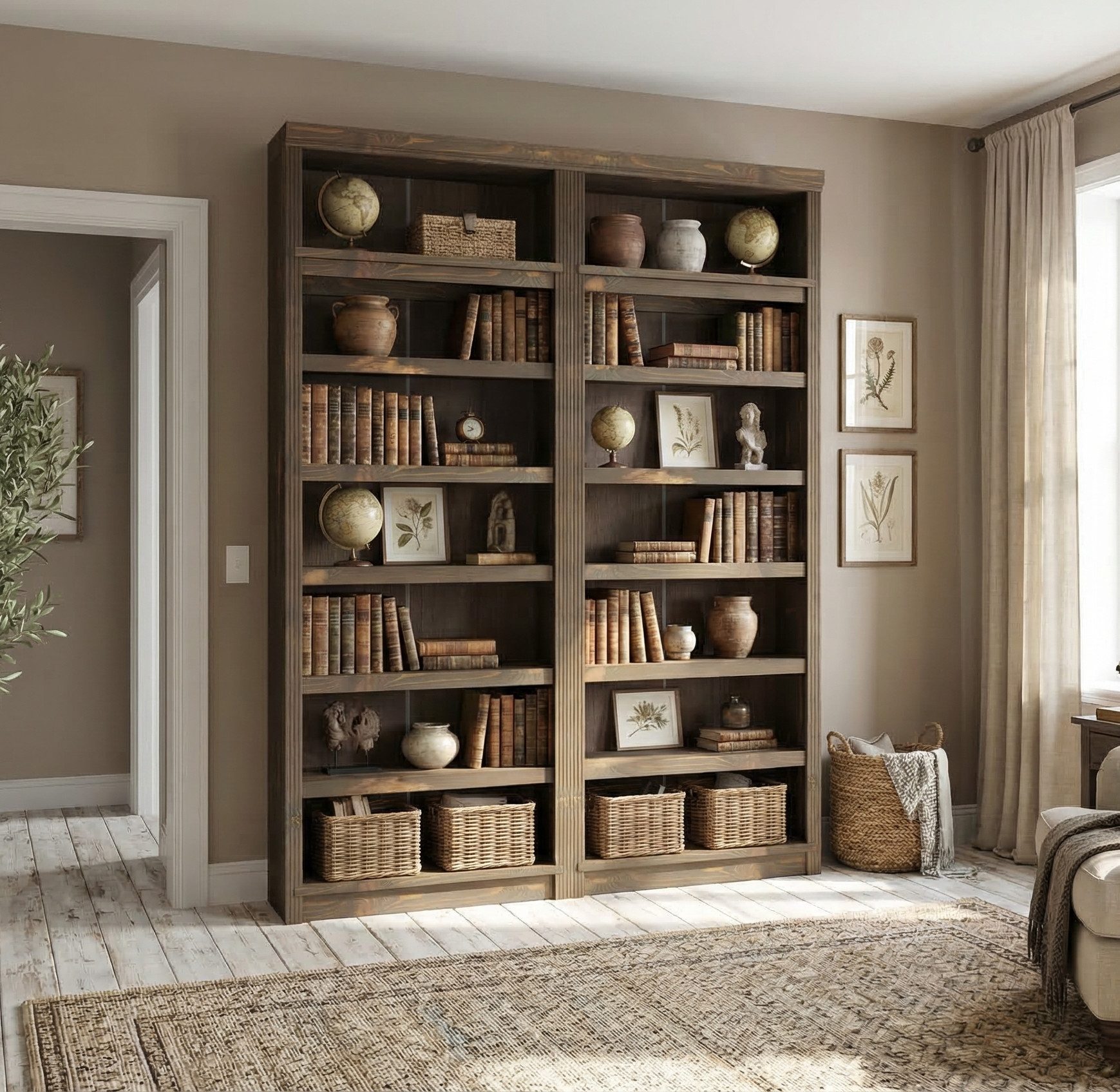 OTTO home Bibliothek Soeren 2 Regale á Breite 80 cm, Höhe 220 cm, Tiefe 29 cm, Set 2-tlg., 2 Bücherregale - zusammen oder getrennt stellbar