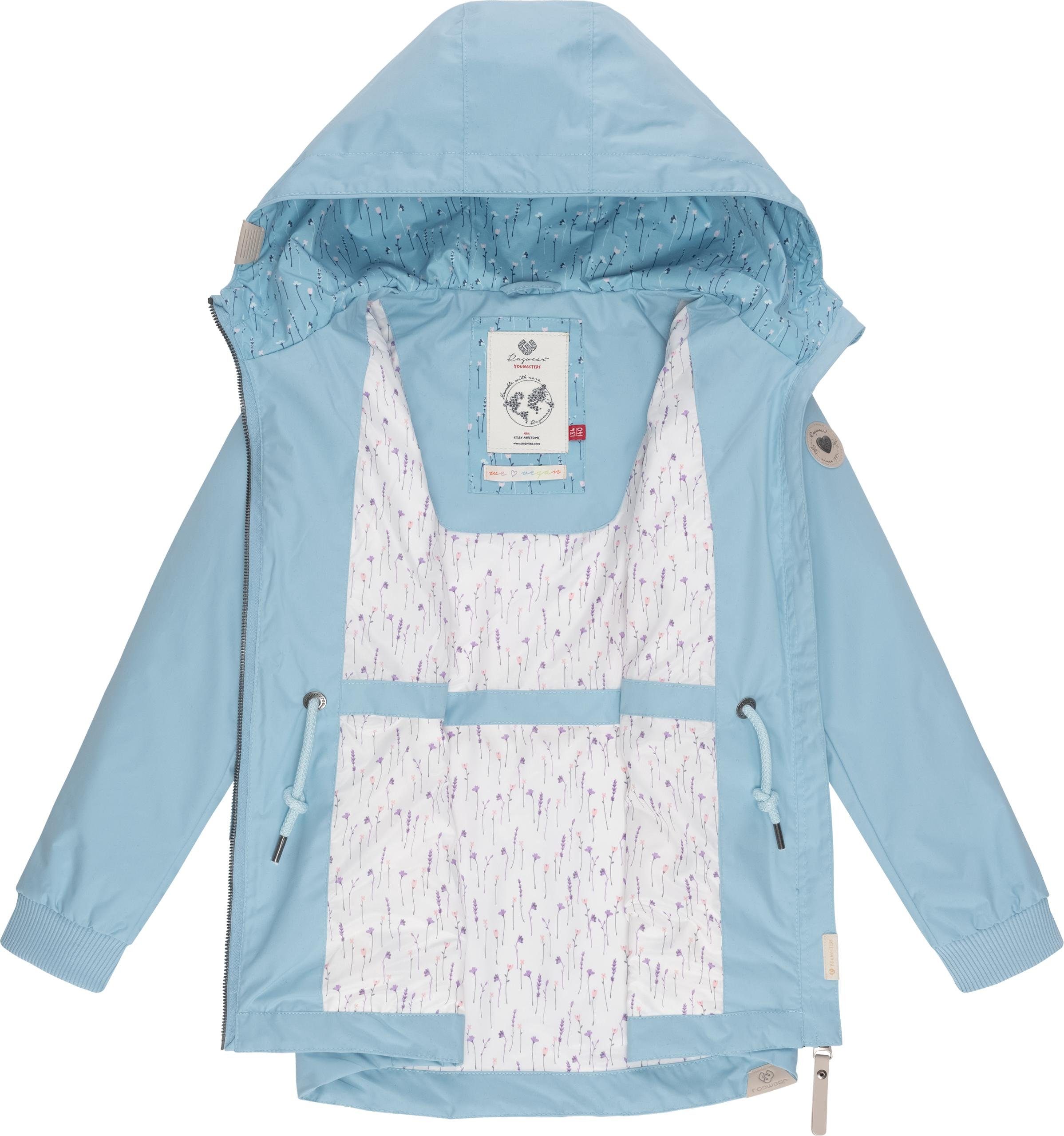 Outdoorjacke II Übergangsjacke Print-Futter Mädchen Ragwear stylische hellblau mit Layra süßem