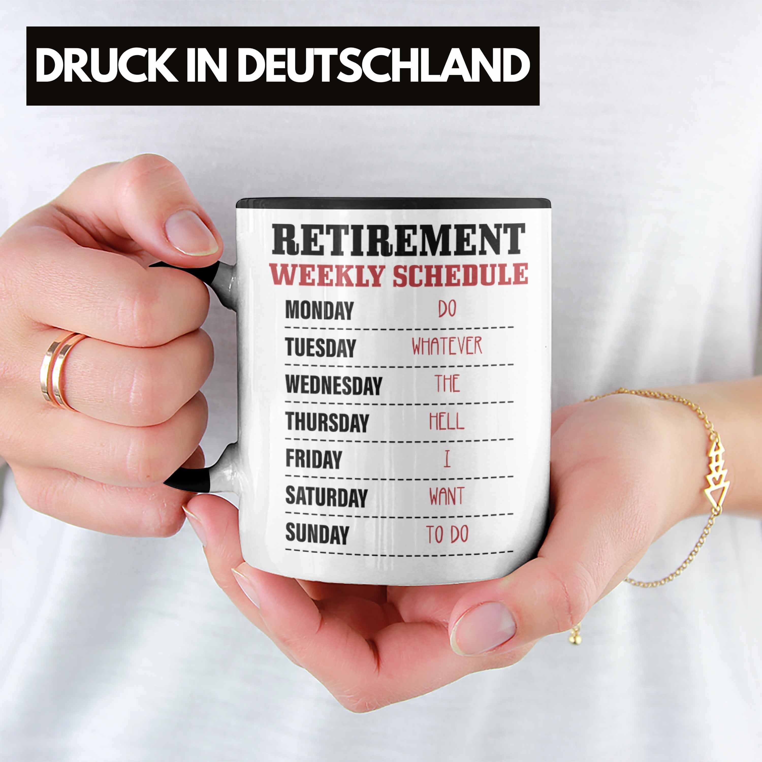 Sprüche Abschied Trendation Geschenk Trendation Rente Ruhestand Frau Tasse Lustig Schwarz für Tasse Renter Mann Rentnerin Renteneintritt -