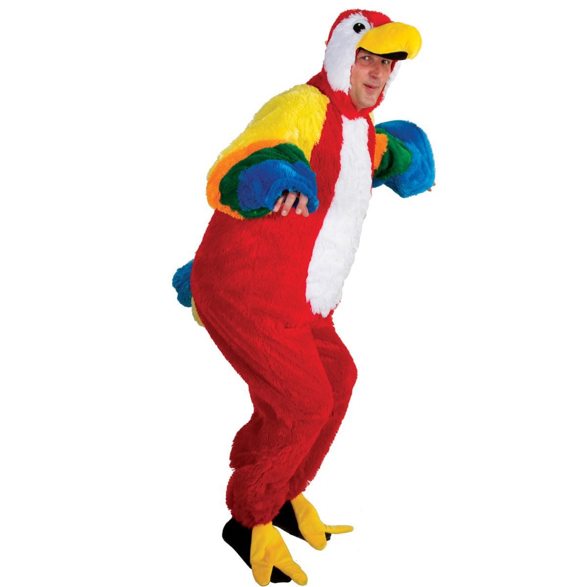Kostüm Papagei Roter Overall für Erwachsene Kaneval Faschin Halloween