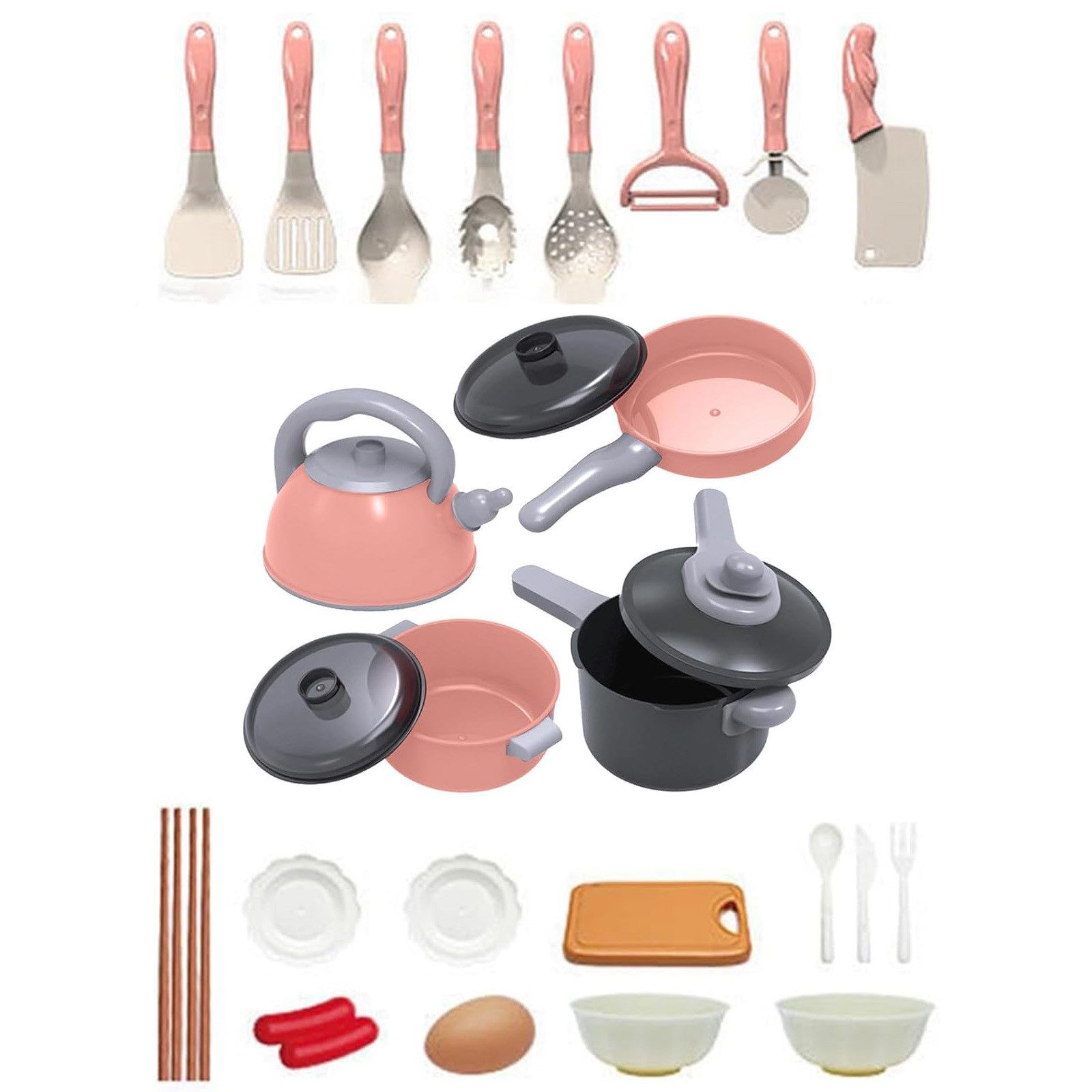 MODFU Spielküche 28 Stück Kinder Küchen Spielset Küchenzubehör Kunststoff, günstig online kaufen