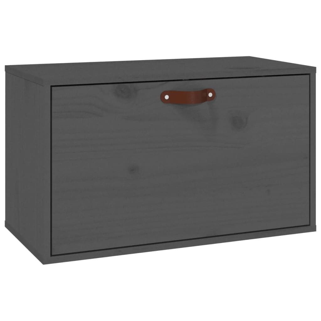 vidaXL Regal Wandschrank Grau 60x30x35 cm Massivholz Kiefer, 1-tlg.