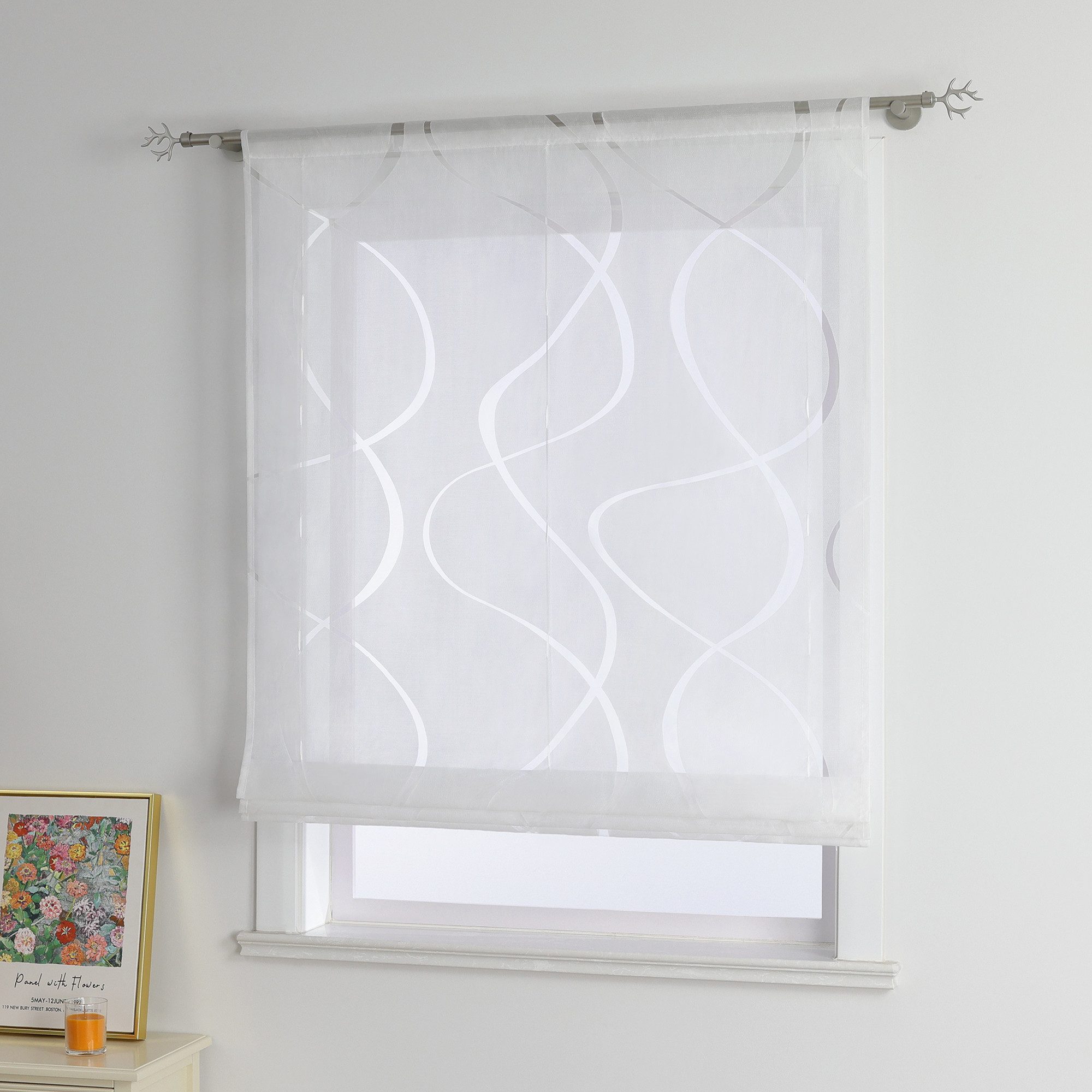 Joyswahl Raffrollo, mit Stangendurchzug, Küche Bändchenrollo günstig online kaufen