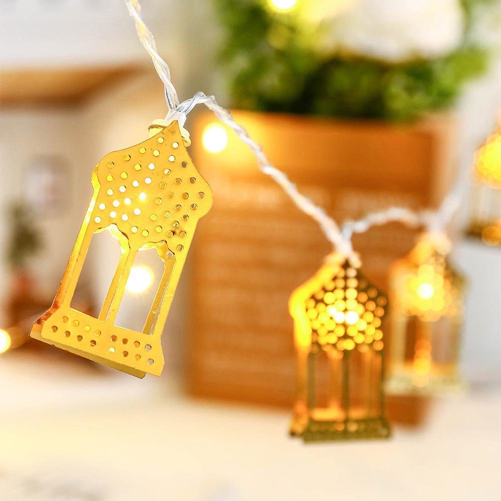Rosnek LED-Lichterkette Ramadan Muslim Islam Eid Mubarak Festival Lichterkette,10 LEDs 1.5M, IP20 Wasserdicht Haus
