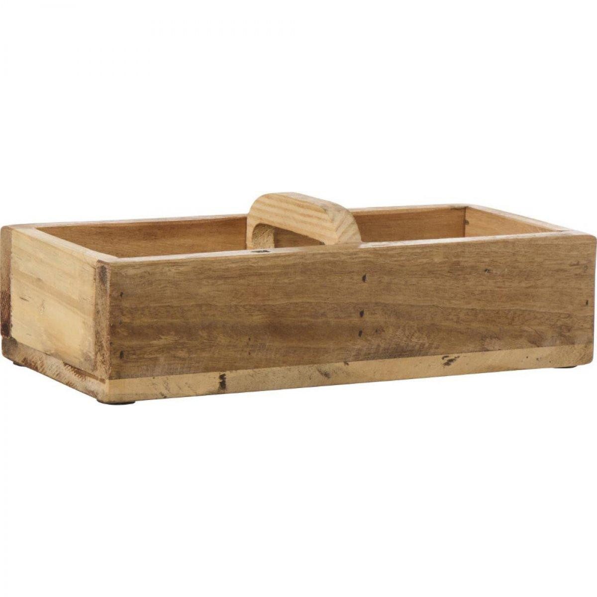 Ib Laursen Kochlöffelhalter Ib Laursen Kiste Unika mit 2 Fächern und Quergriff (13x9x30cm)