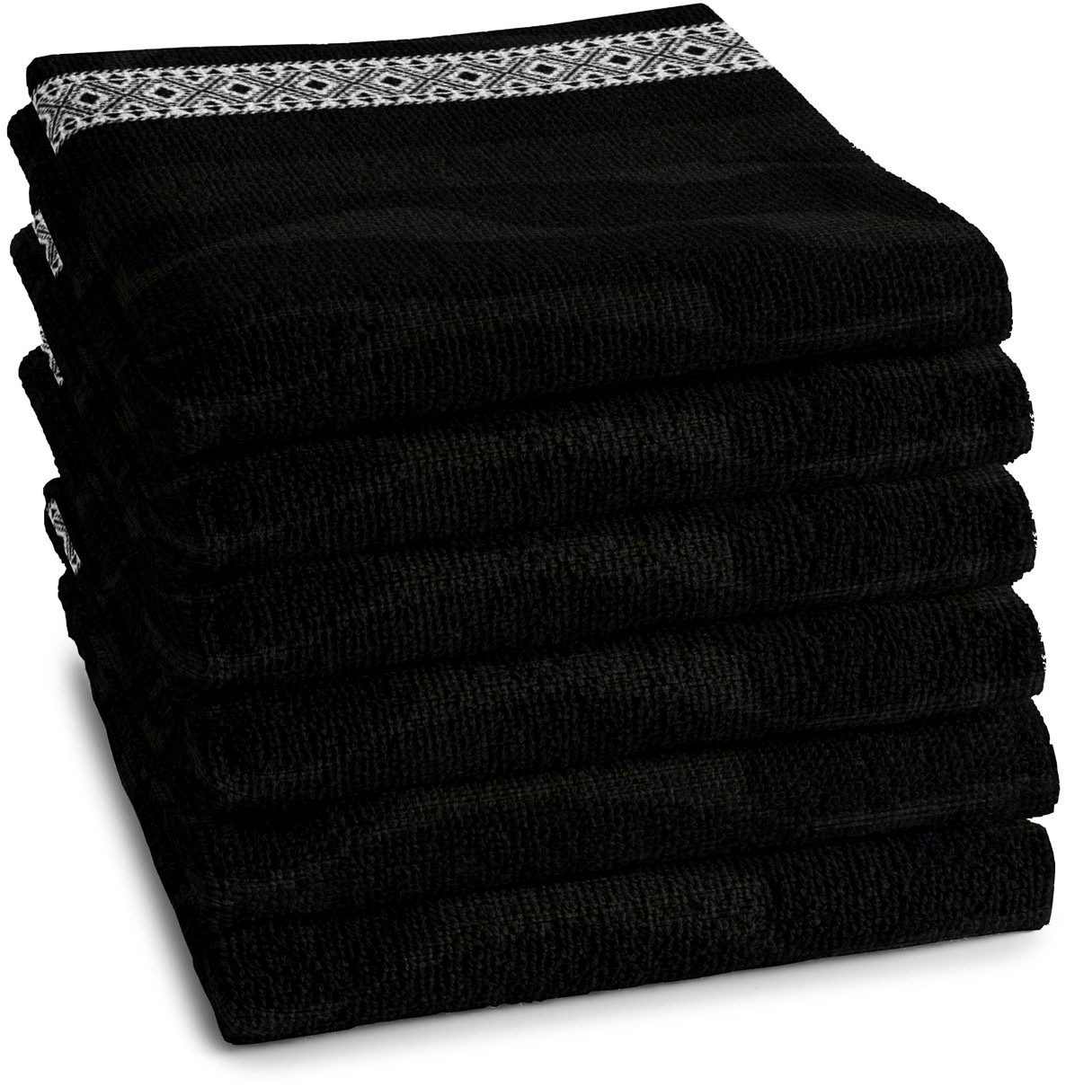 DDDDD Geschirrtuch DDDDD Küchentuch Africa 50 x 55 Schwarz (6er-Pack), (Packung, 6-tlg), schnell trocknend, 100% Baumwolle