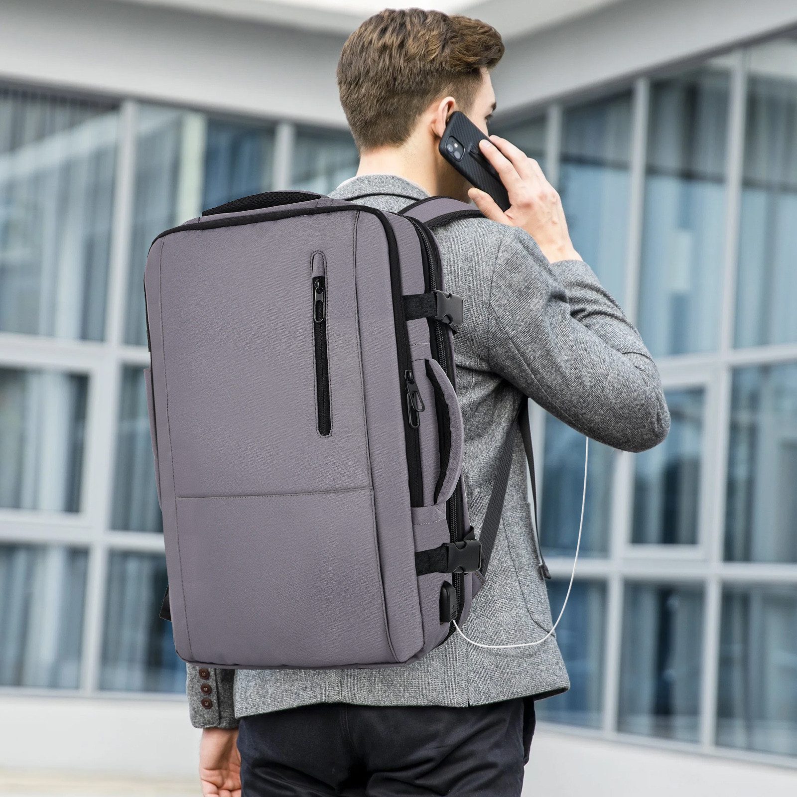 TAN.TOMI Reiserucksack 30-50L Großer Handgepäck Rucksack Erweiterbarer Reiserucksack, Großer wasserdichtes Kabinenrucksack, Diebstahlschutz Handgepäck