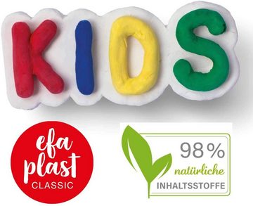 Modelliermasse EFA PLAST classic Kids 2kg weiß im Eimer inkl. 14 Farben (Spar-Set), Ideal für Ostern zum Basteln