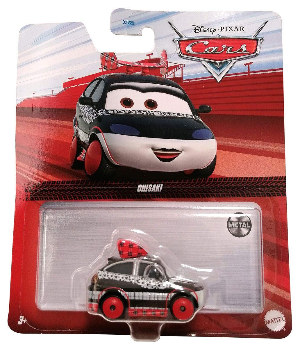 Mattel® Spielzeug-Auto Mattel GBV51 Disney Pixar Cars Chisaki Tokio Schwarz Weiß Rot Spielzeu