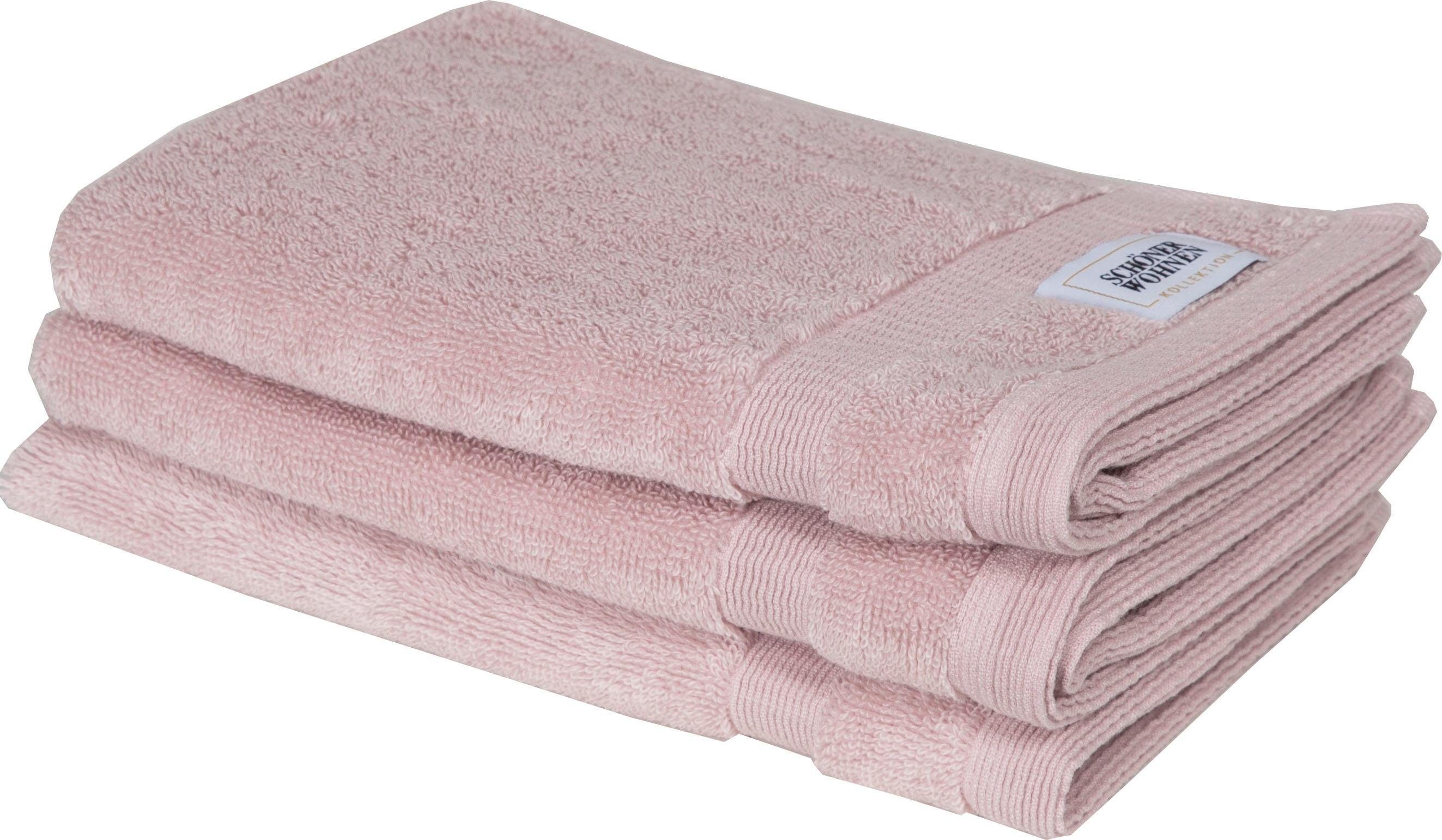 schnell SCHÖNER Airtouch-Qualität trocknende Cuddly, Frotteevelours (3-St), rosa WOHNEN-Kollektion Gästehandtuch