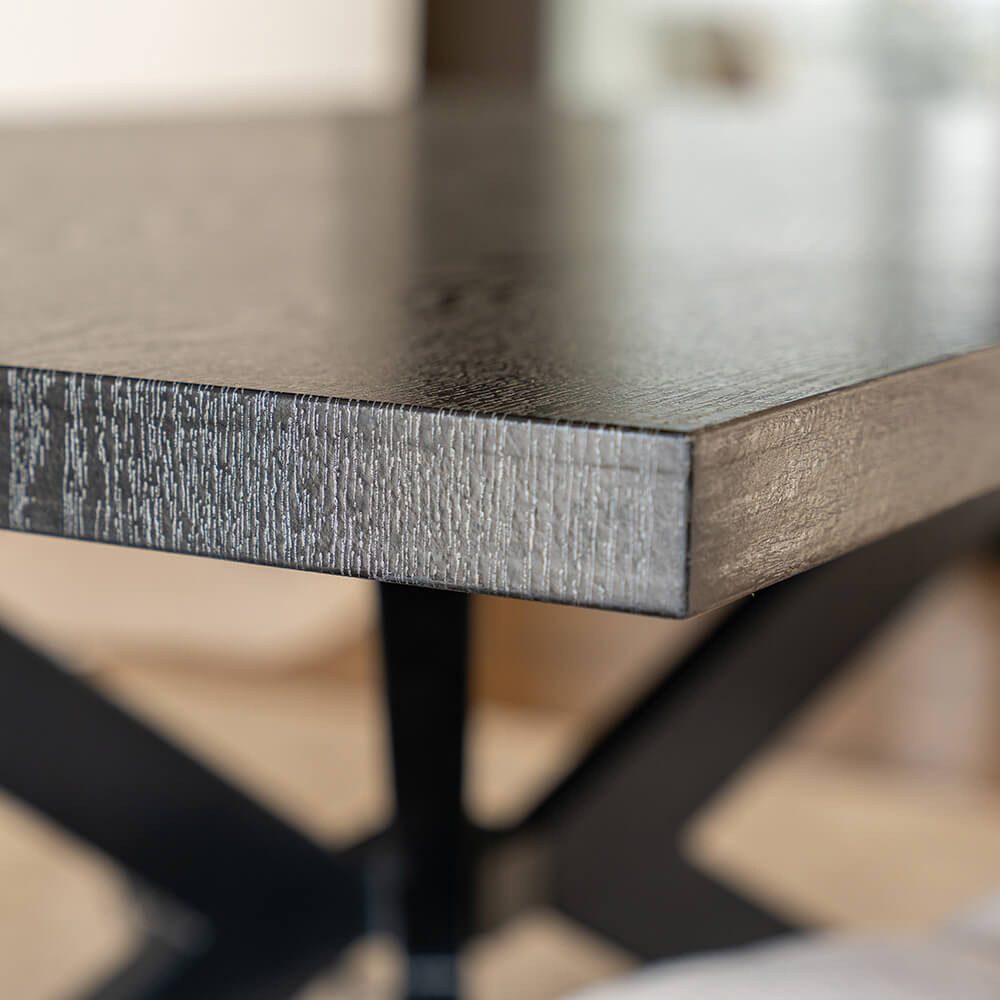 HOME DELUXE Esstisch AVENCIA inkl. Sternfuß 160 x 100 cm & 200 x 120 cm, mit schwarzem Metallgestell, Küchentisch, Esszimmer – Bild 4 von 5