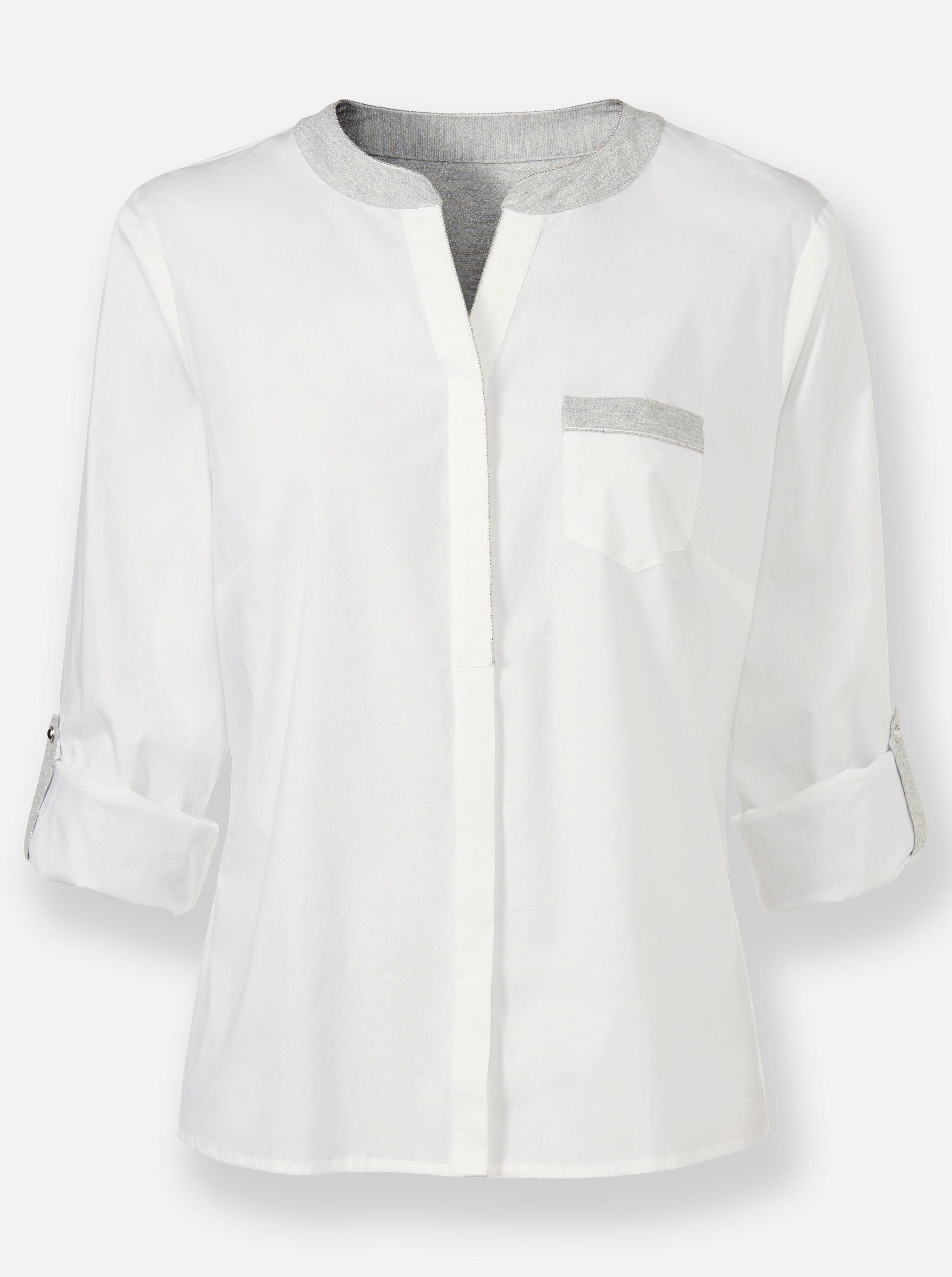 Klassische Bluse Bluse Langarm