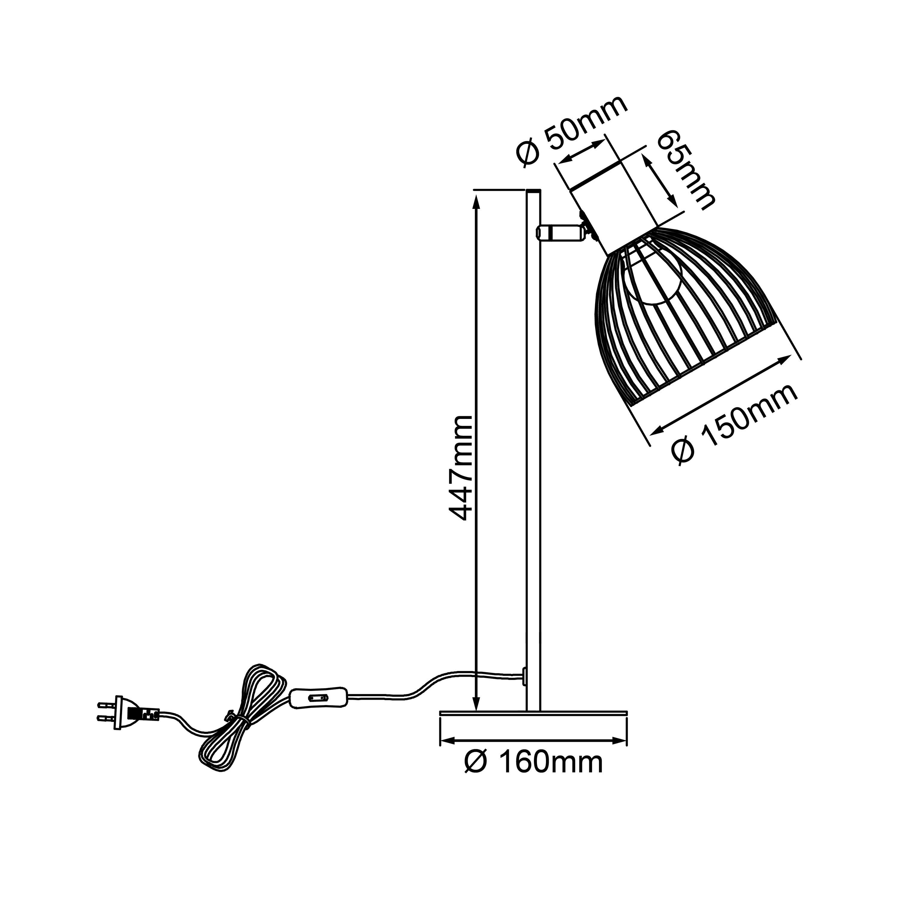 Lampe, A60, Mit matt, Blacky Schnurz Brilliant 40W, schwarz E27, Blacky, Tischleuchte Tischleuchte 1x