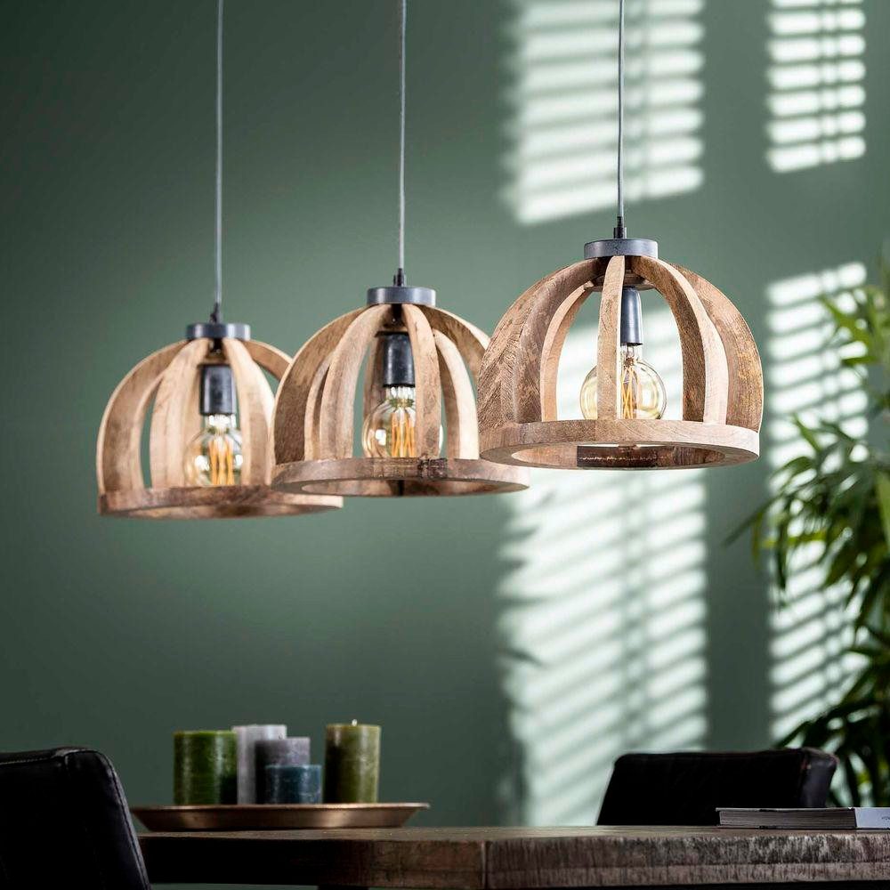famlights Pendelleuchte Pendelleuchte Emil in Natur E27 3-flammig