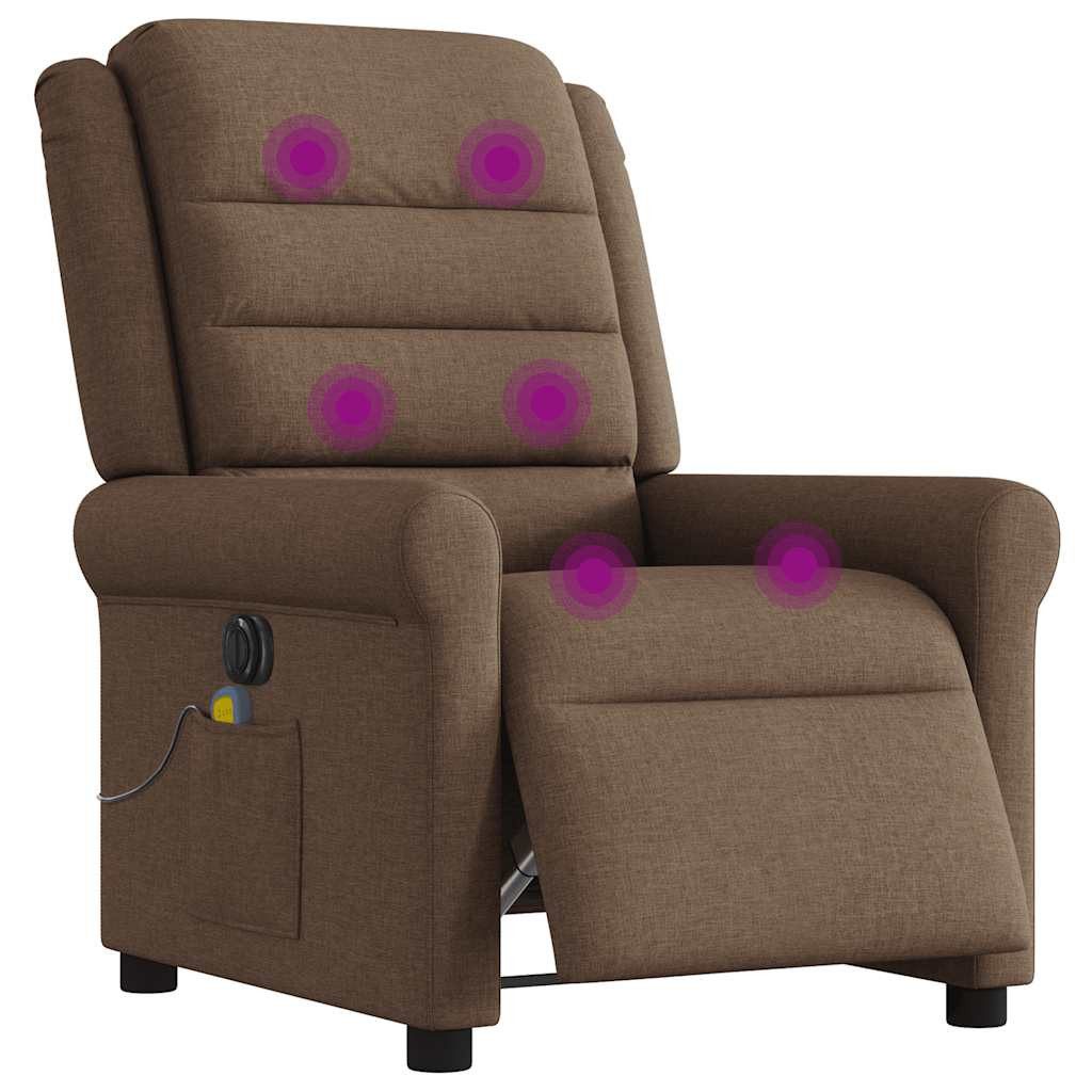 vidaXL Sessel Massagesessel Elektrisch Braun Stoff günstig online kaufen
