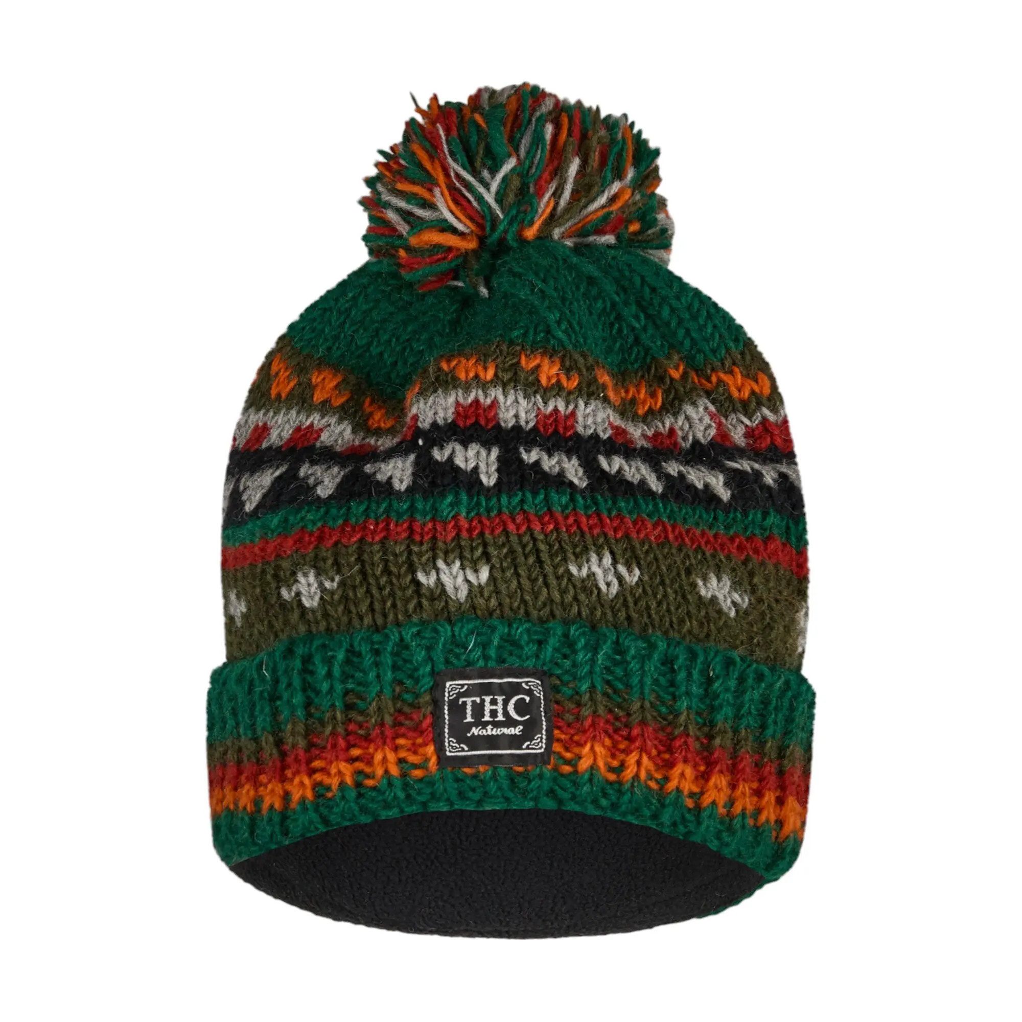 THC Natural Line Bommelmütze THC Schafwoll Pudelmütze 800 bunt (1 Stück, 1-St., 1 Stück) Innenfutter: Fleece