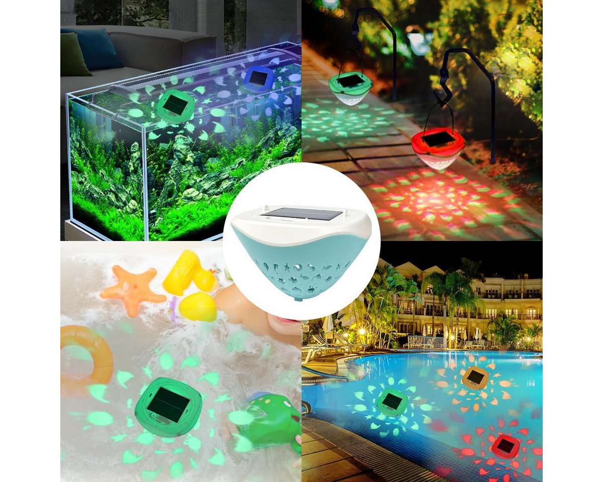 Thumbnail - ZEUOPQ Pool-Lampe Solar Poolbeleuchtung Schwimmende LED RGB Teichbeleuchtung, Solar Fischmuster Pool Licht, Gartendeko L...