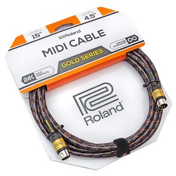 Roland Audio Roland RMIDI-G15 4,5m MIDI-Kabel Gold Serie Audio-Adapter Midi zu Midi