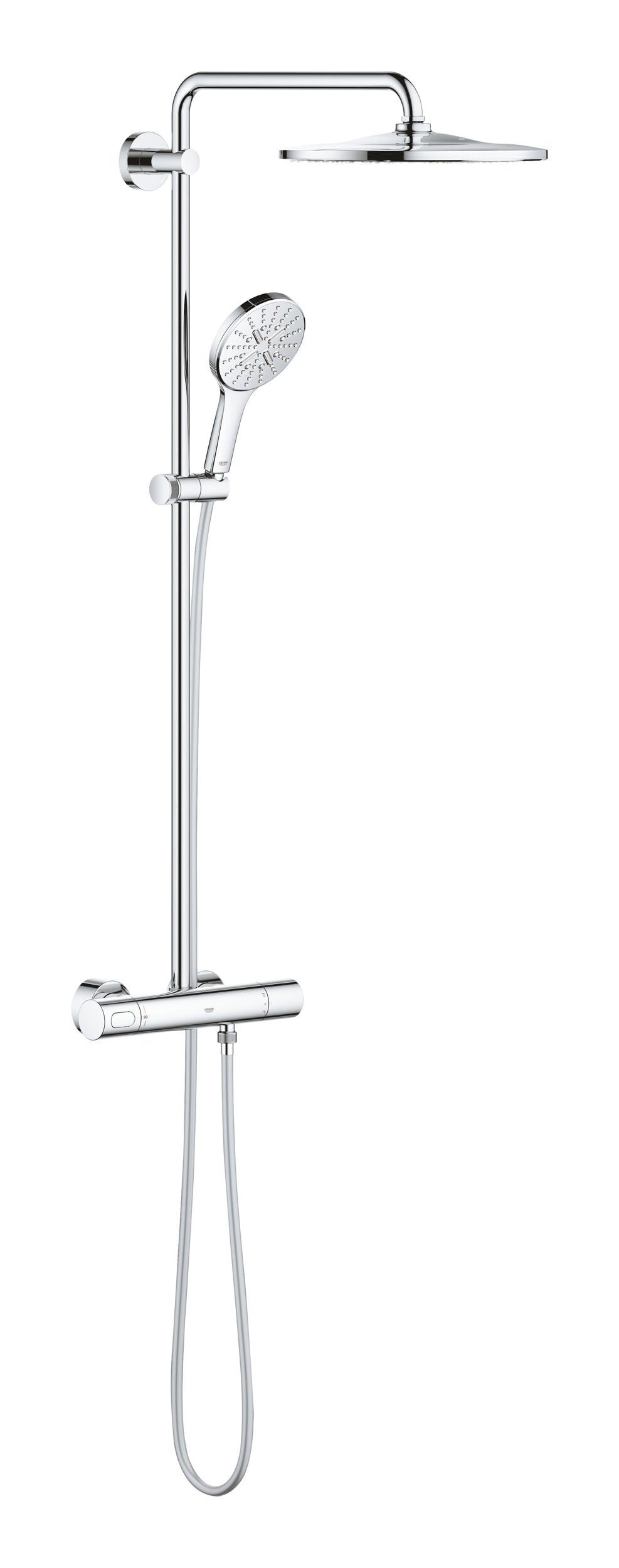 Grohe Duschsystem Rainshower SmartActive 310, Höhe 111.8 cm, Duschsystem mit Thermostatbatterie Rund mit Mono Kopfbrause Chrom