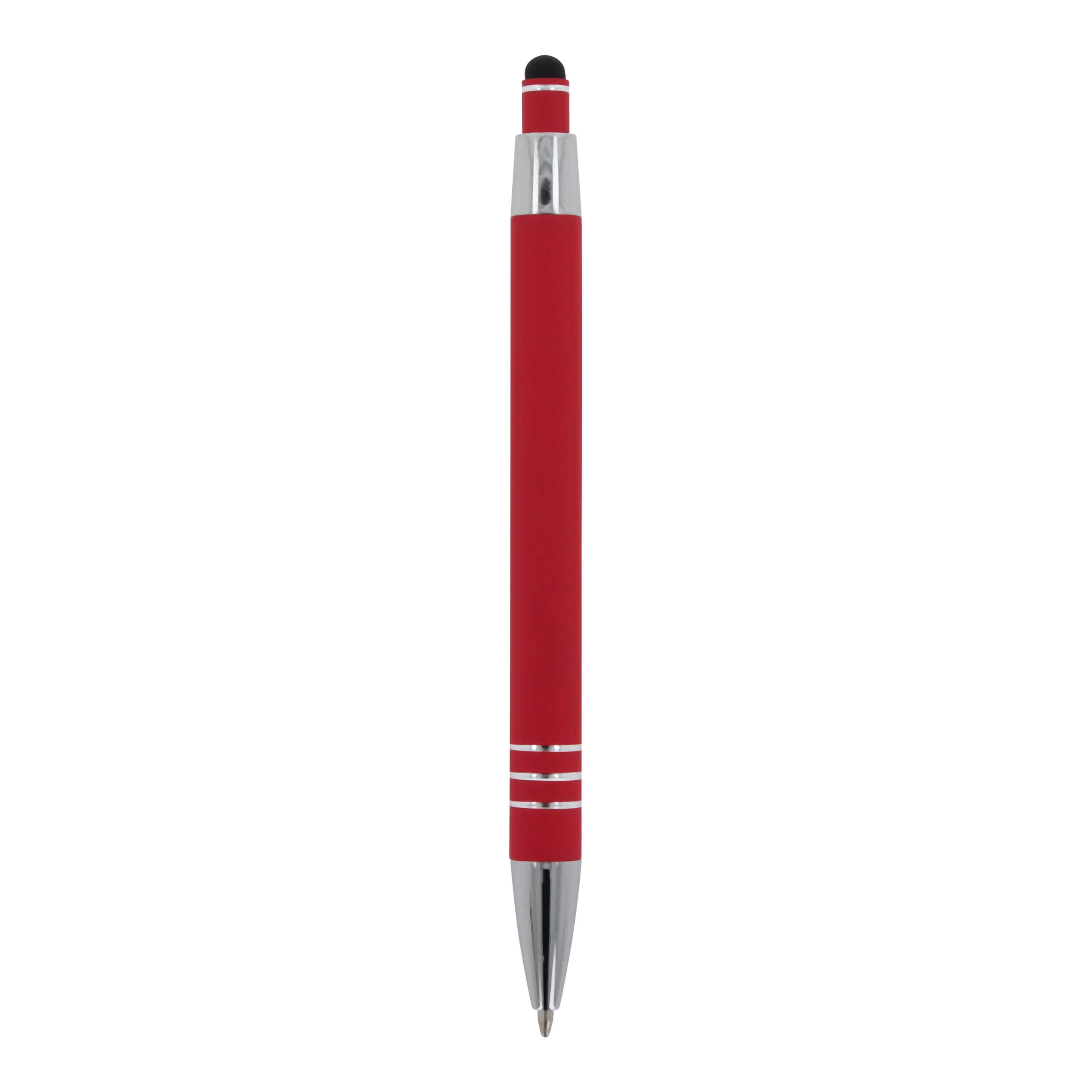 TOPPOINT Kugelschreiber 5x Touchpen Kugelschreiber / aus Metall / mit Soft-Touch / Farbe: rot