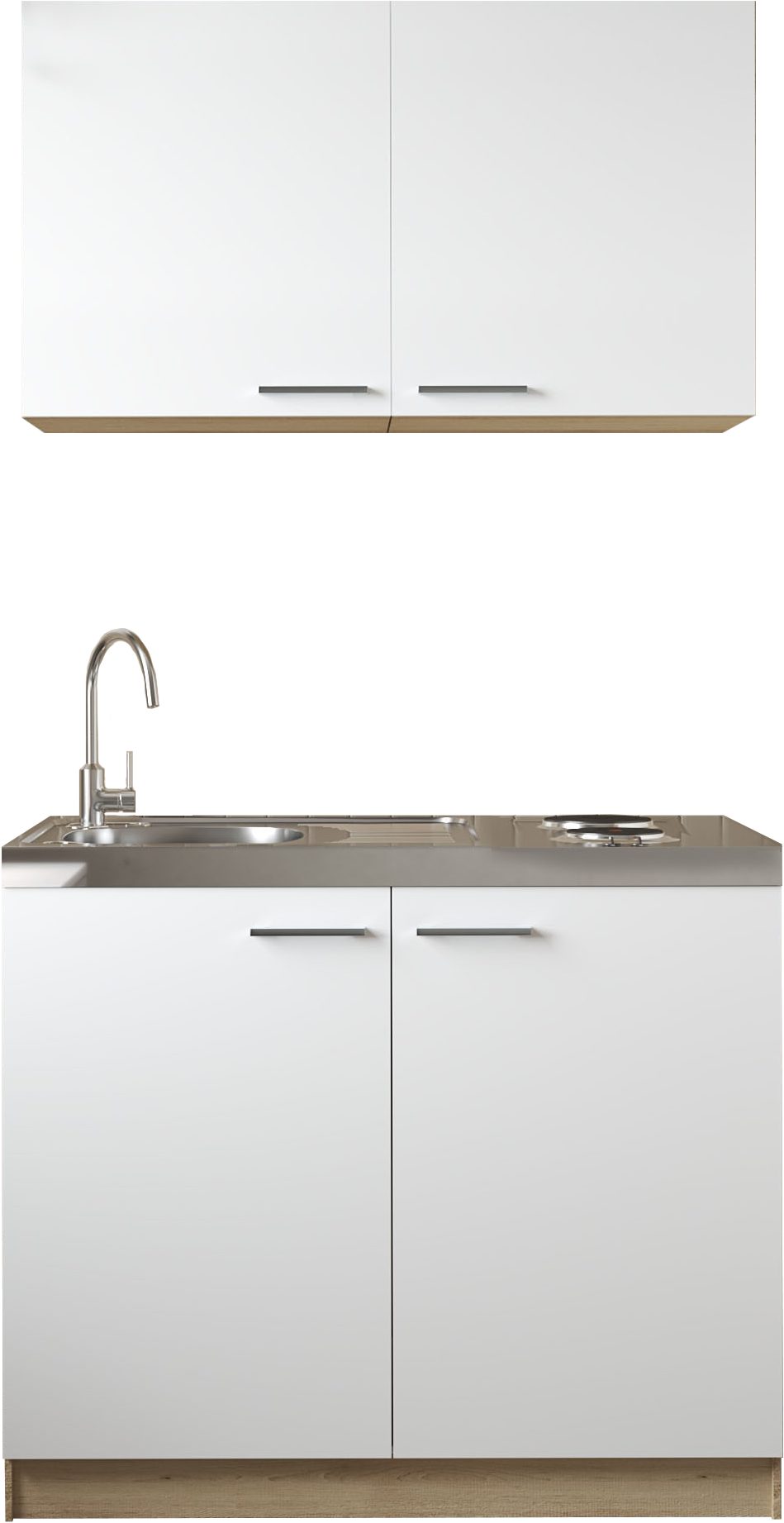 RESPEKTA Pantryküche Merle, Breite 100 cm, mit Soft-Close Funktion, Stangengriffe aus Metall