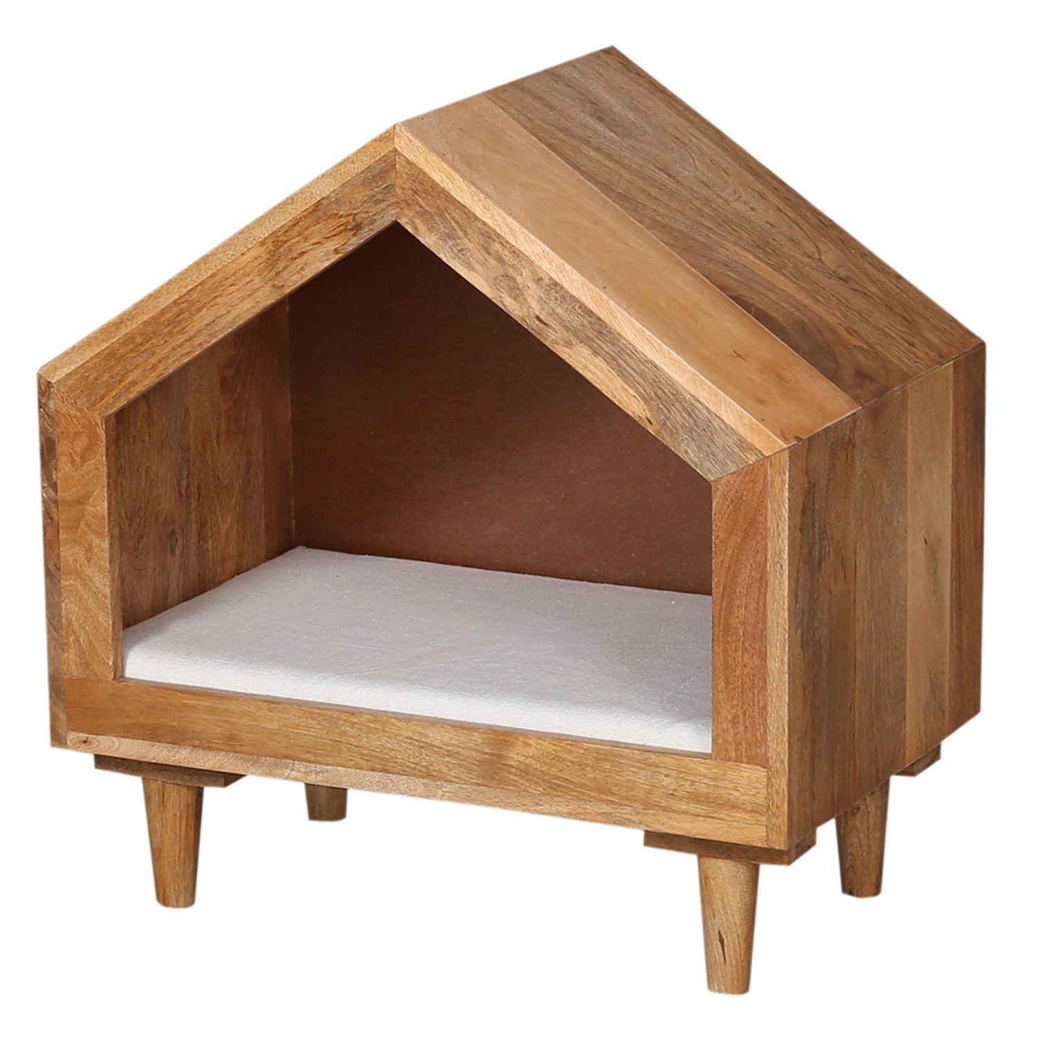 Marrakesch Orient & Mediterran Interior Hundehütte Designer-Hundebett Adiara handgefertigt aus Massivholz in Natur 58 cm, handarbeit