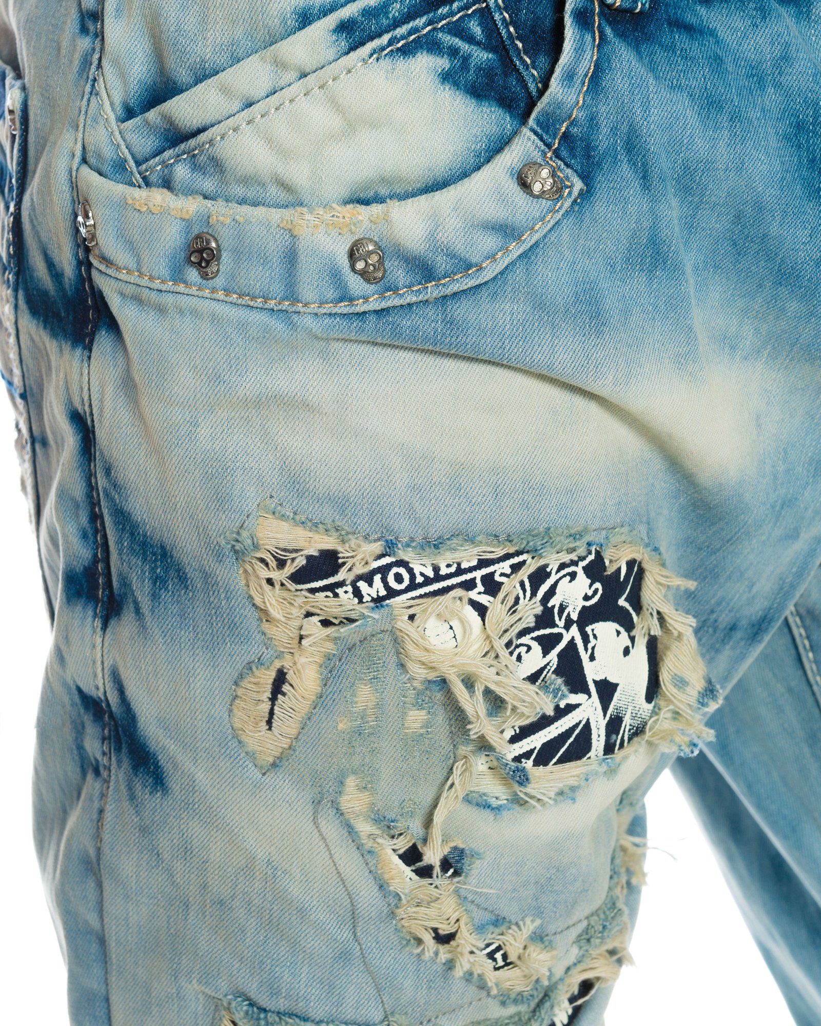 Regular-fit-Jeans Herren Hose mit camouflage Baxx destroyed Waschung Cipo & Elementen Jeans Stylische