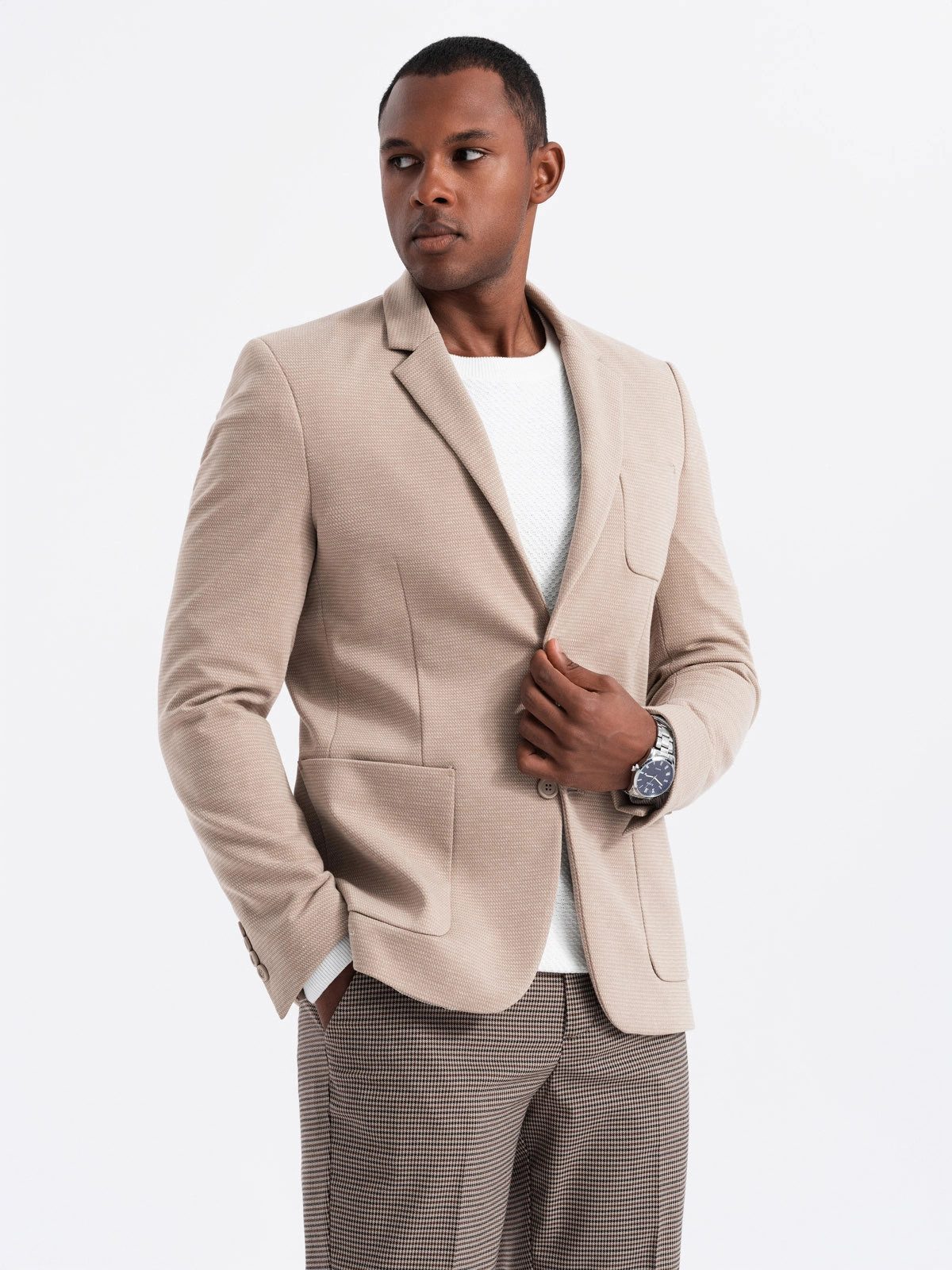 OMBRE Jerseysakko Eleganter strukturierter Herren-Strickblazer in Passform günstig online kaufen