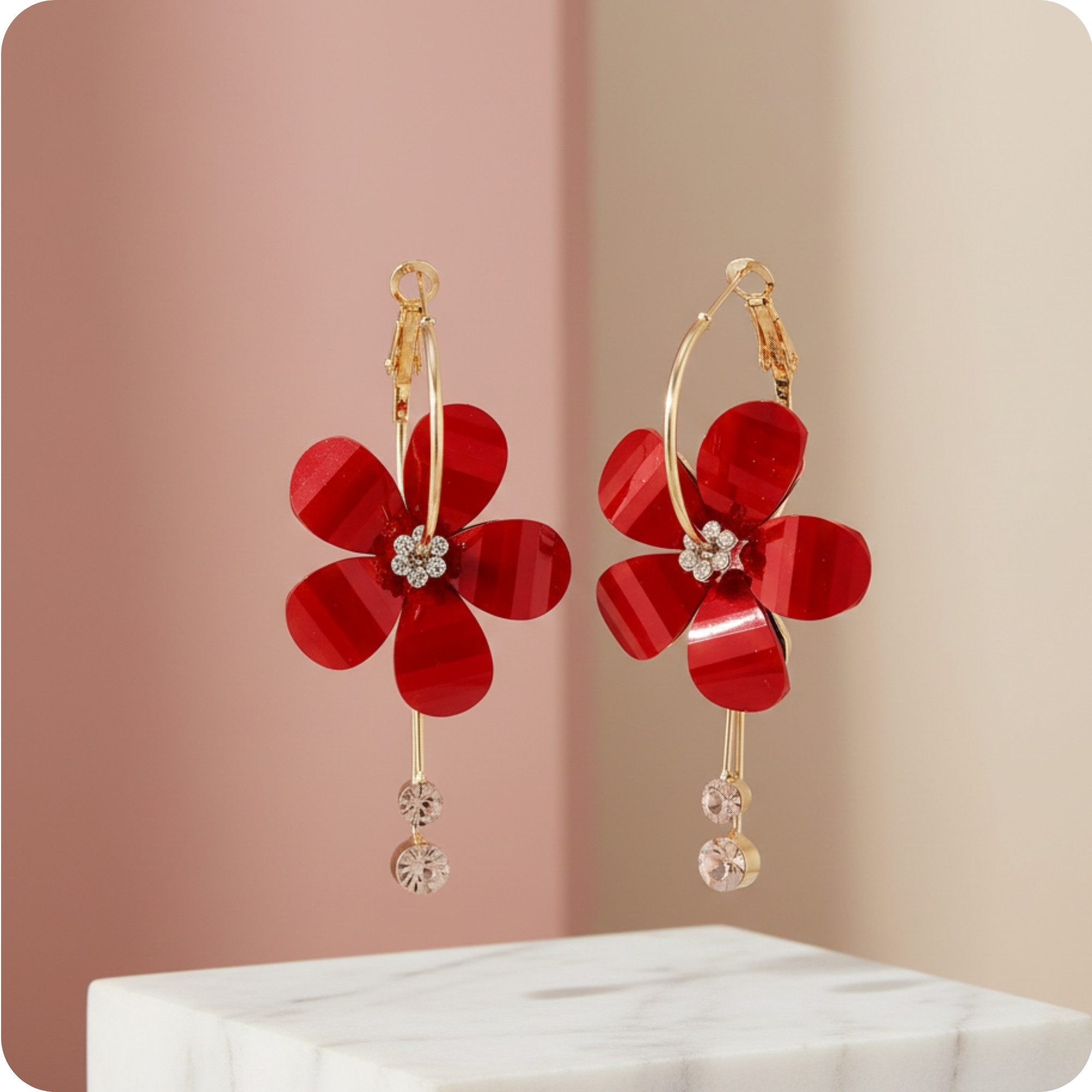 YouBella Ohrring-Set Florale Tropfenohrringe Goldplattiert für Damen (Set, Perfekt für besondere Anlässe und Bürokleidung), Modischer Kunstschmuck