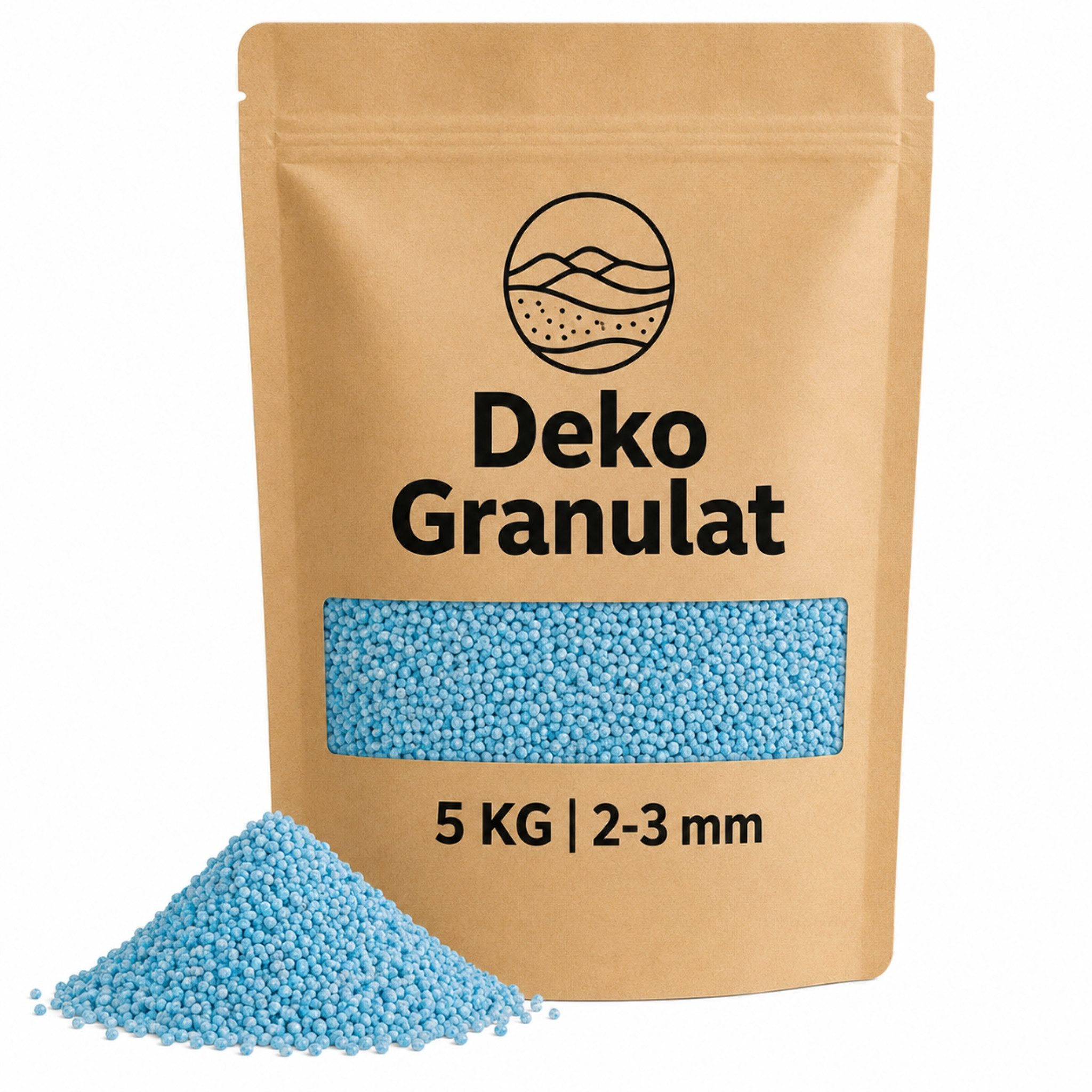 matches21 HOME & HOBBY Dekosand Deko-Granulat hellblau in Ø 2 - 3 mm als Gläser, Vasen Streudeko (1-St), 5 kg grober Deko-Sand aus bunten Steinchen