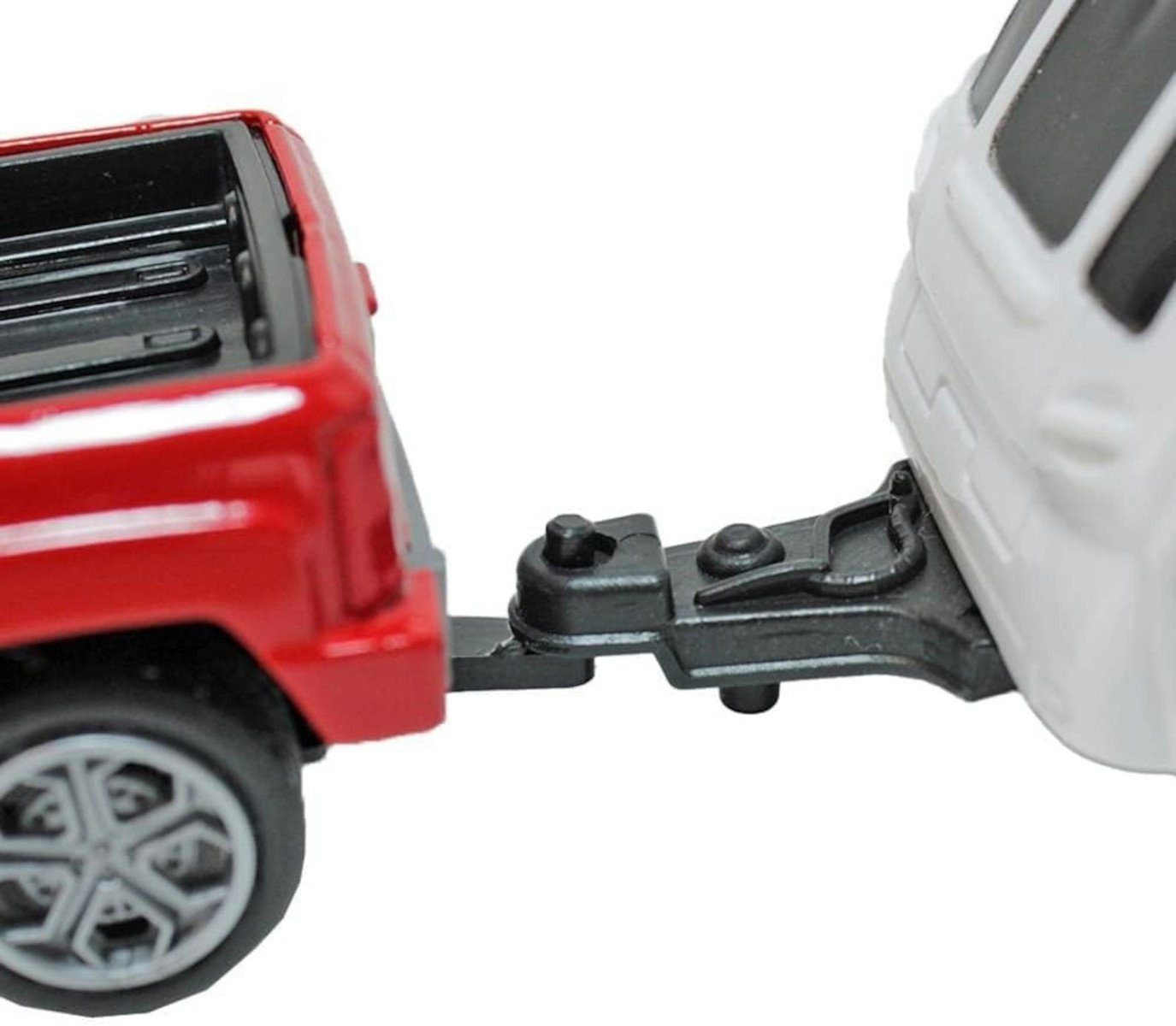 Toi-Toys Spielzeug-Auto Modellfahrzeug Set - Wohnmobil + Wohnwagen + Pick-Up-Truck, mit Rückzugmotor