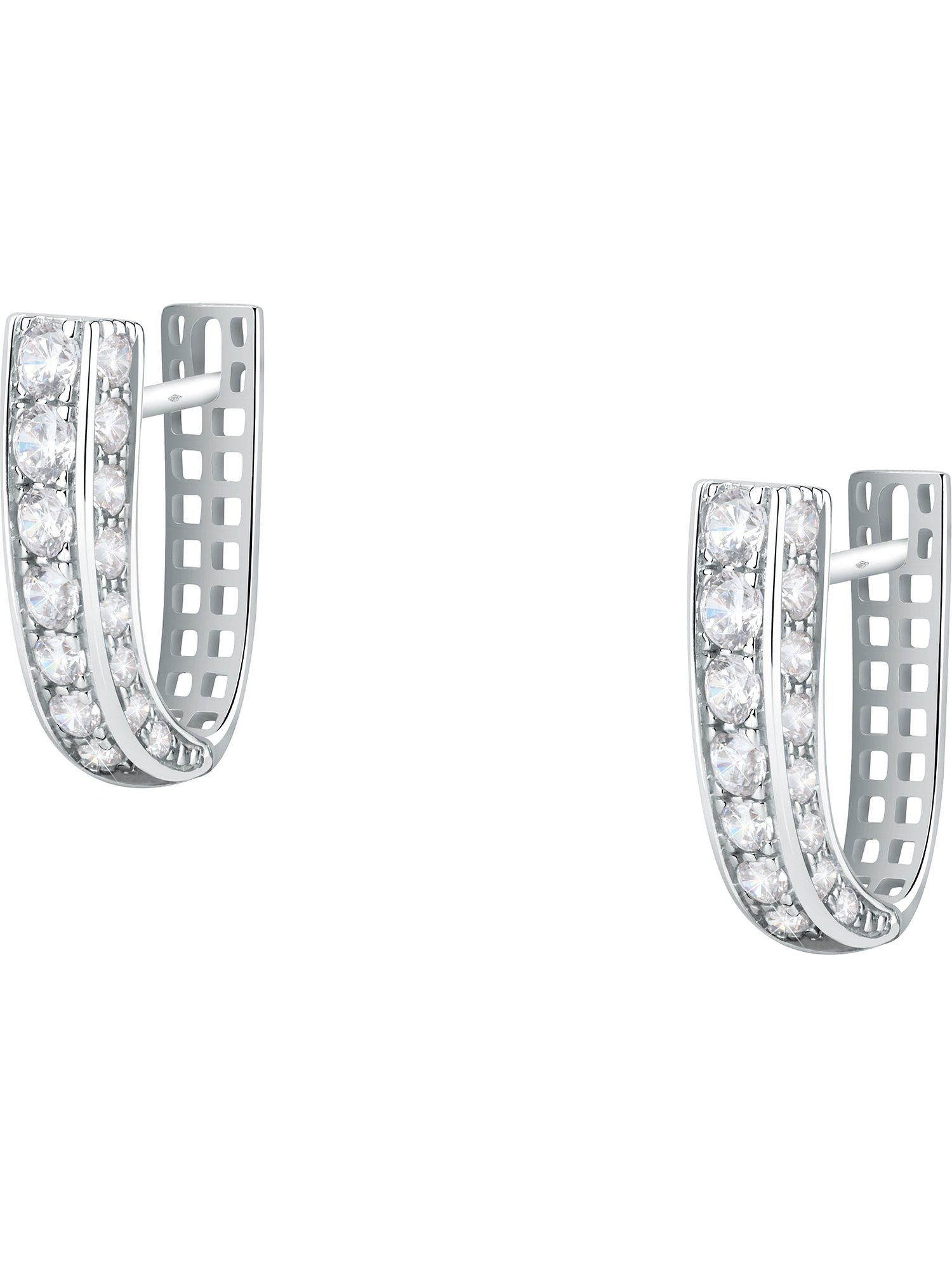 Paar Creolen FAVS Damen-Creolen 375er Weißgold 48 Zirkonia