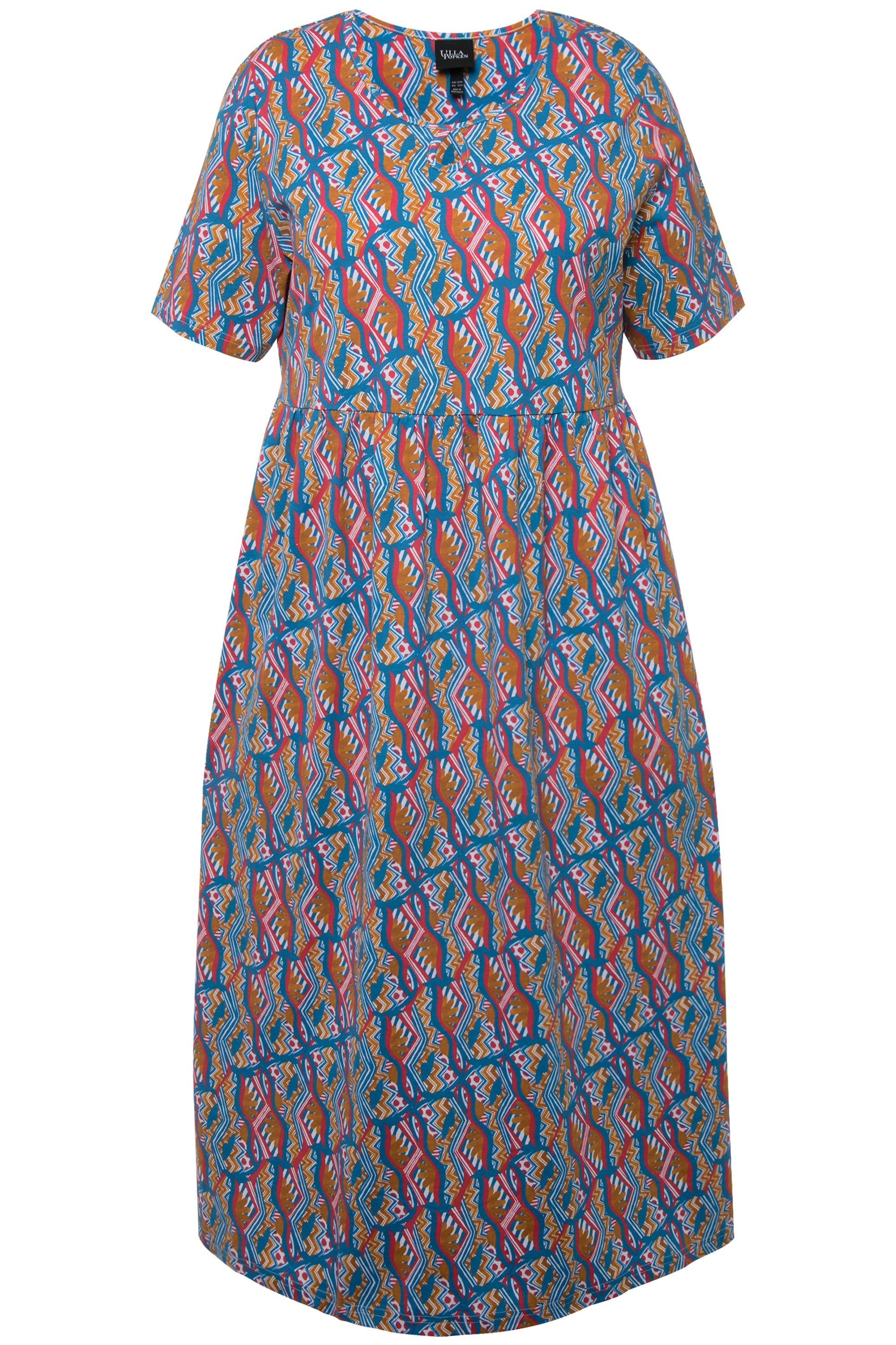 Ulla Popken Maxikleid Jersey-Maxikleid A-Linie Rundhals günstig online kaufen