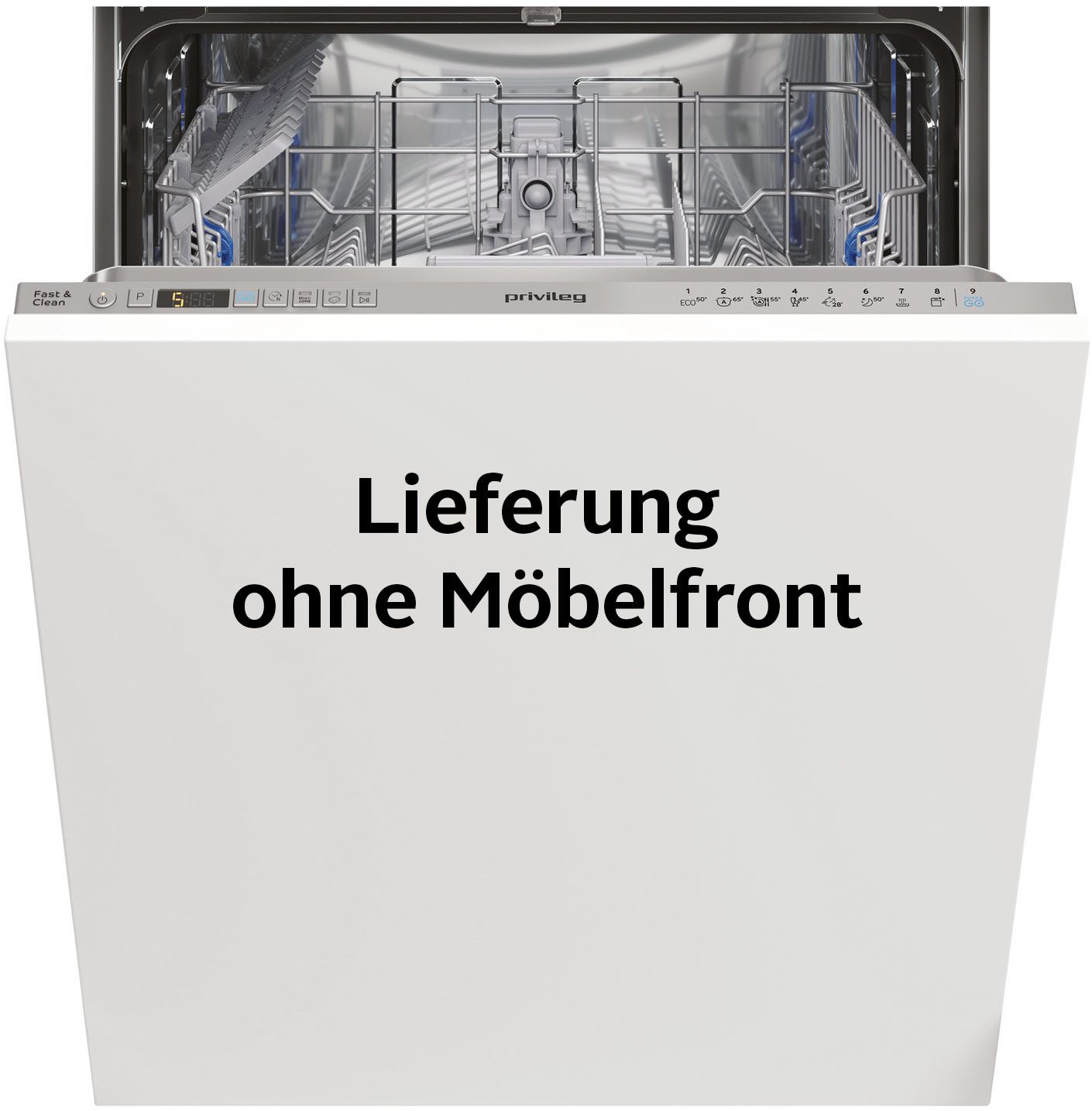 Privileg vollintegrierbarer Geschirrspüler RIO 2T131 A FE S, 14 Maßgedecke, Fast&Clean 28’ – das effektive Reinigungsprogramm unter 28 Minuten