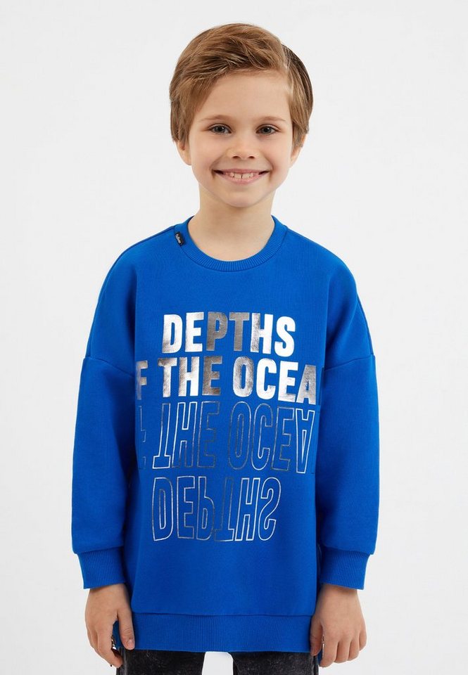 Gulliver Sweatshirt mit Rundhalsausschnitt, Sweatshirt für Jungen mit  Schriftprints auf der Front