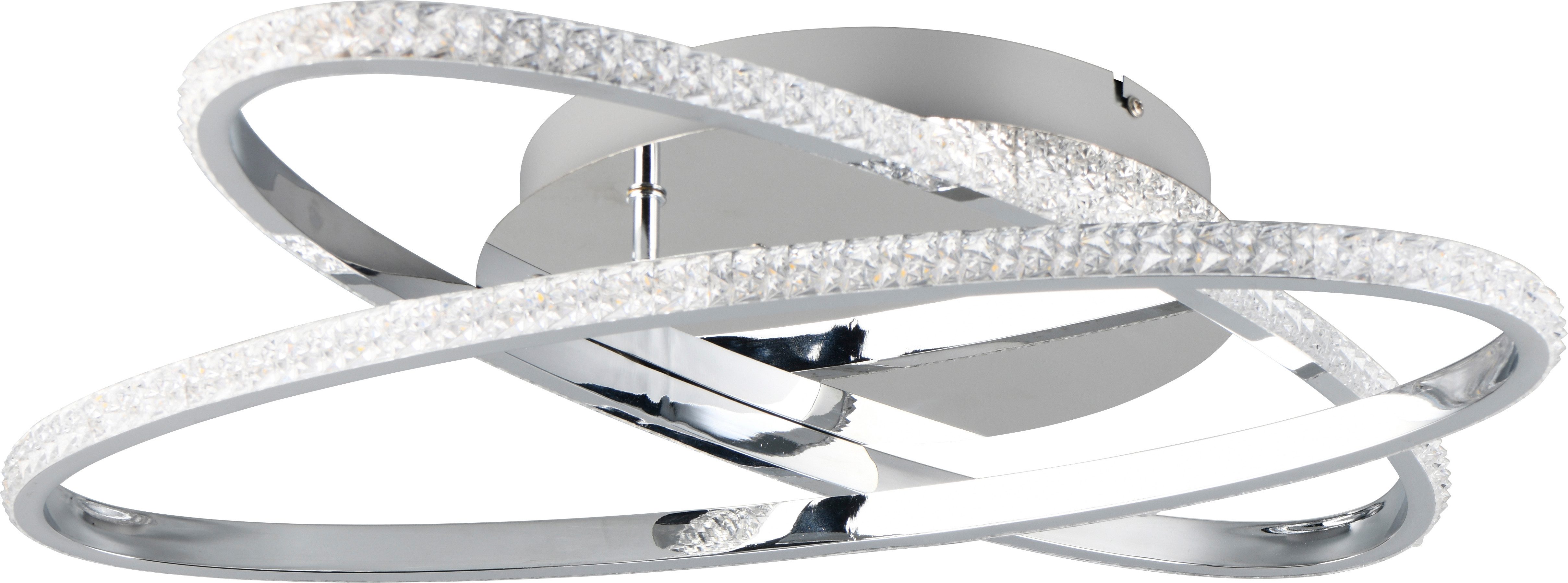 Reality Leuchten LED Deckenleuchte LANE, LED Deckenlampe Ringe, 27W 3500 Lumen 4000K kaltweiß 58x58 cm, Dimmfunktion, mehrere Helligkeitsstufen, LED fest integriert, Kaltweiß, dimmbar per Wandschalter, Ringe flexibel verstellbar