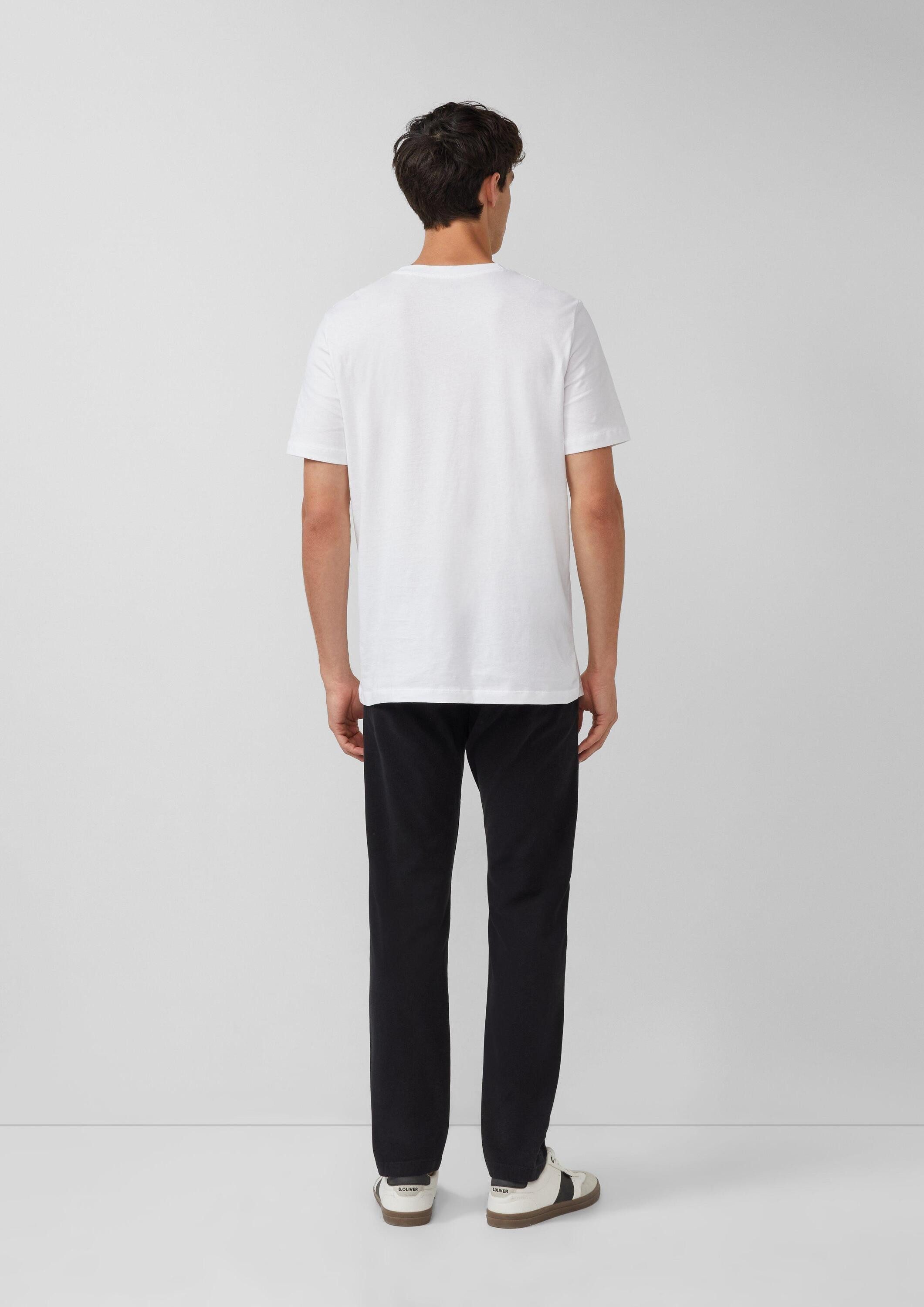 s.Oliver Kurzarmshirt T-Shirt Baumwoll-T-Shirt mit Logo-Print