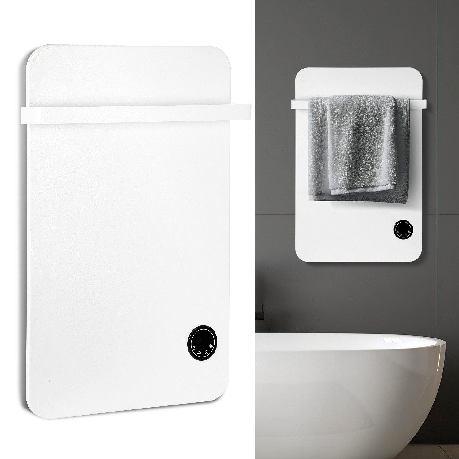 Clanmacy Infrarotheizung Infrarotheizung 400W Stand/Wandmontage Fernbedienung Smart App fähig.