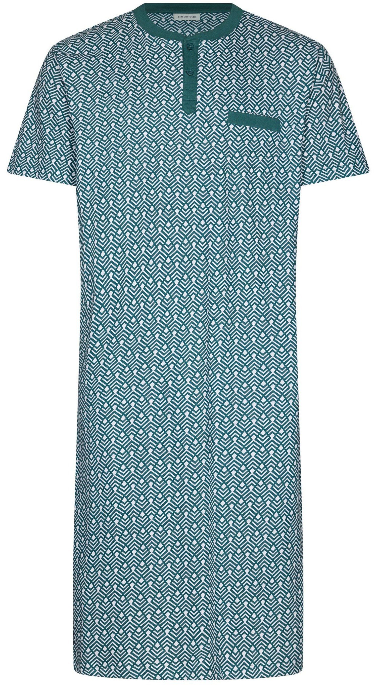 Pastunette Nachthemd Herren Schlafshirt mit kurzem Arm (1-tlg) Baumwolle