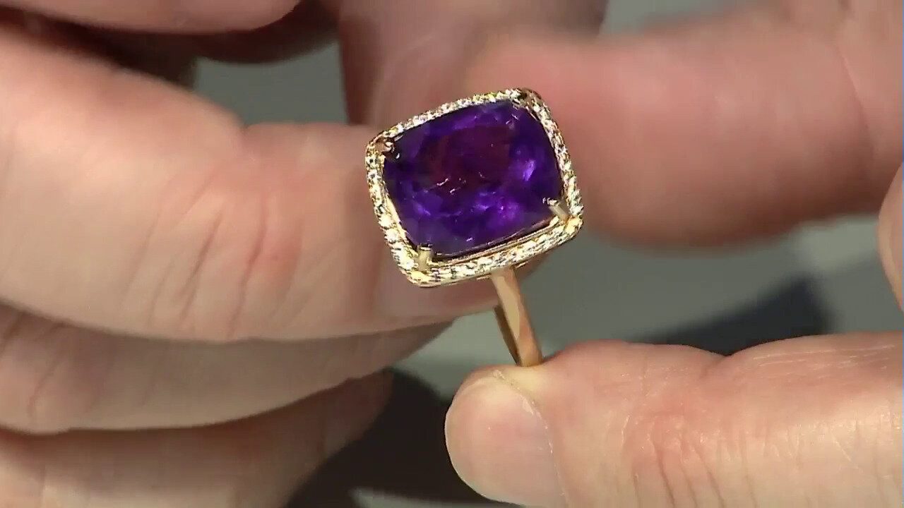 Cavill Silberring Marokkanischer Amethyst Goldplattierter Silberring, günstig online kaufen