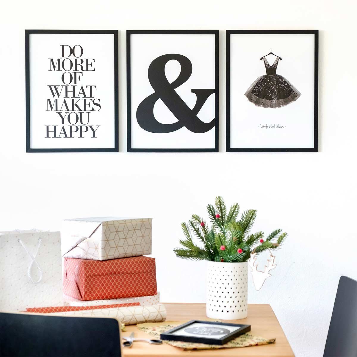 PHOTOLINI Bilderrahmen 3er Set, stabiles MDF-Holz, mit Acrylglas, extra Zub günstig online kaufen