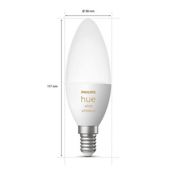 Philips Hue LED-Leuchtmittel E14 LED Leuchtmittel Doppelpack, E14, Warmweiß, Neutralweiß